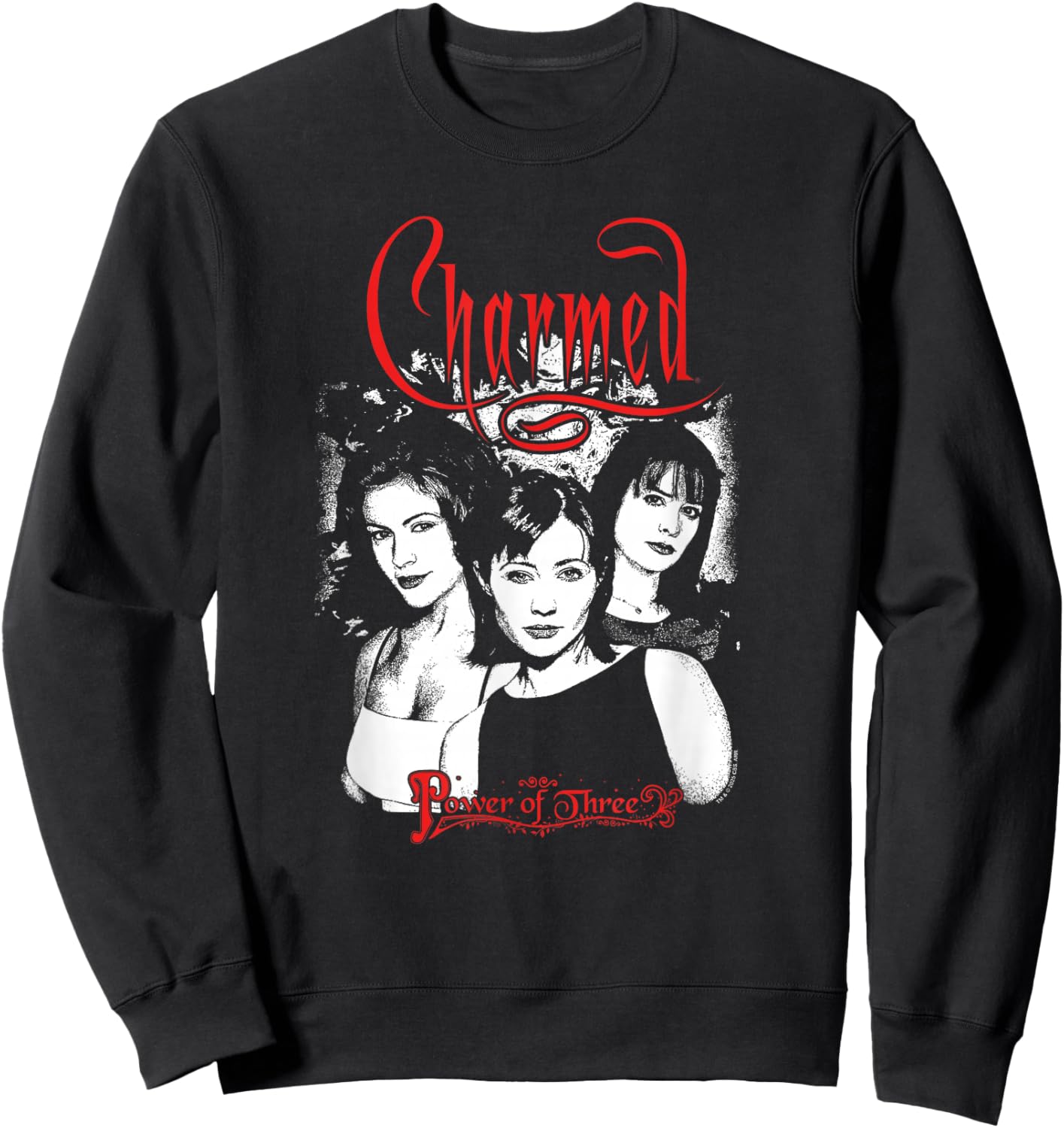 Charmed Black and White Cast Photo Y2K Witches TV Show Sweatshirt - Sweatshirt | Black