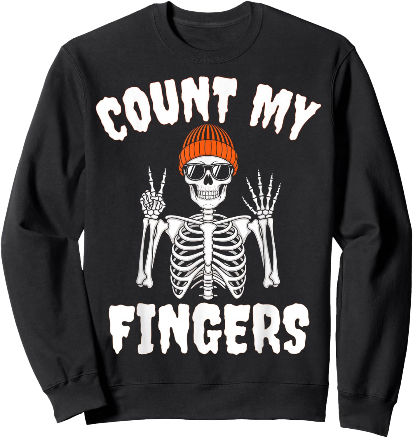67 Halloween Skeleton Funny Brainrot Meme Kids Six Seven Sweatshirt - Sweatshirt | Black