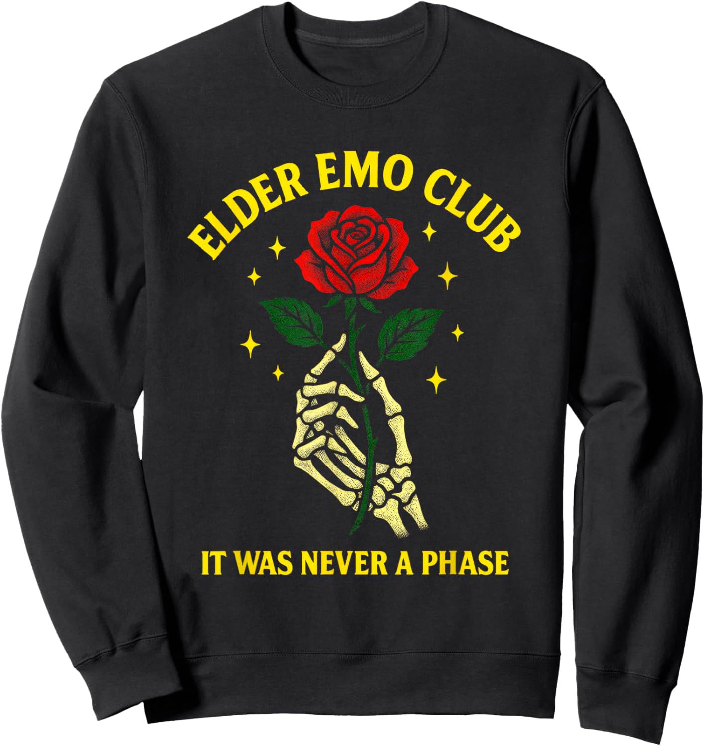 Elder Emo Club - Nostalgic Goth Punk Lovers Sweatshirt - Sweatshirt | Black