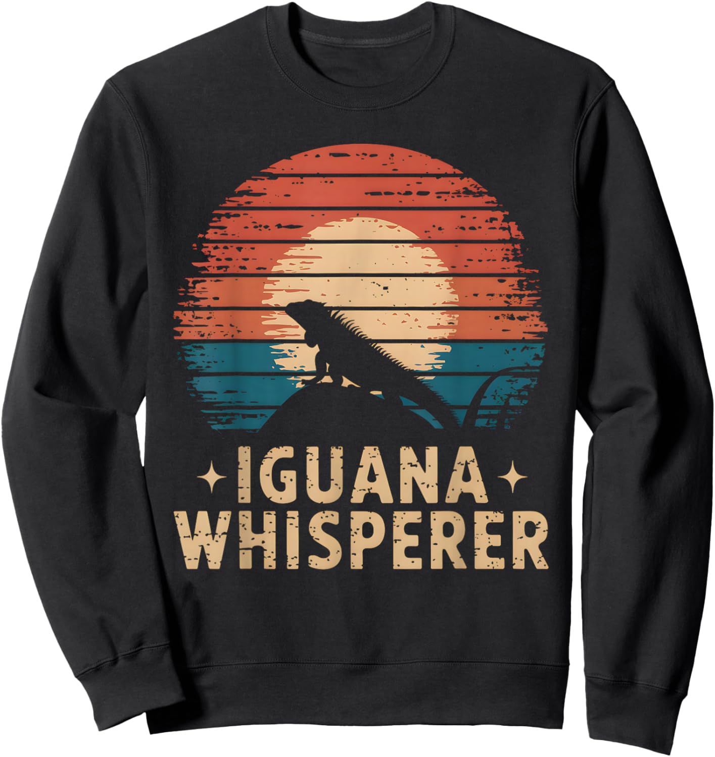 Iguana Whisperer Retro Vintage Iguana Lover Sweatshirt - Sweatshirt | Black