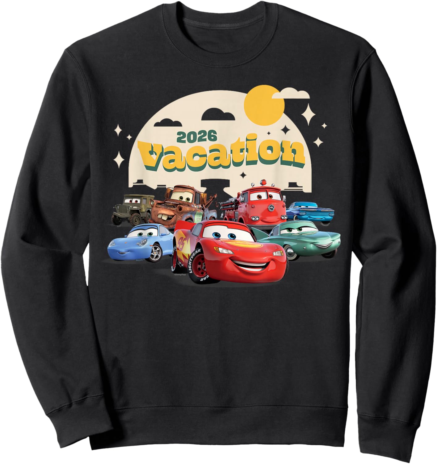 Disney and Pixar's Cars 2026 Vacation Matching Group Trip Sweatshirt - Sweatshirt | Black
