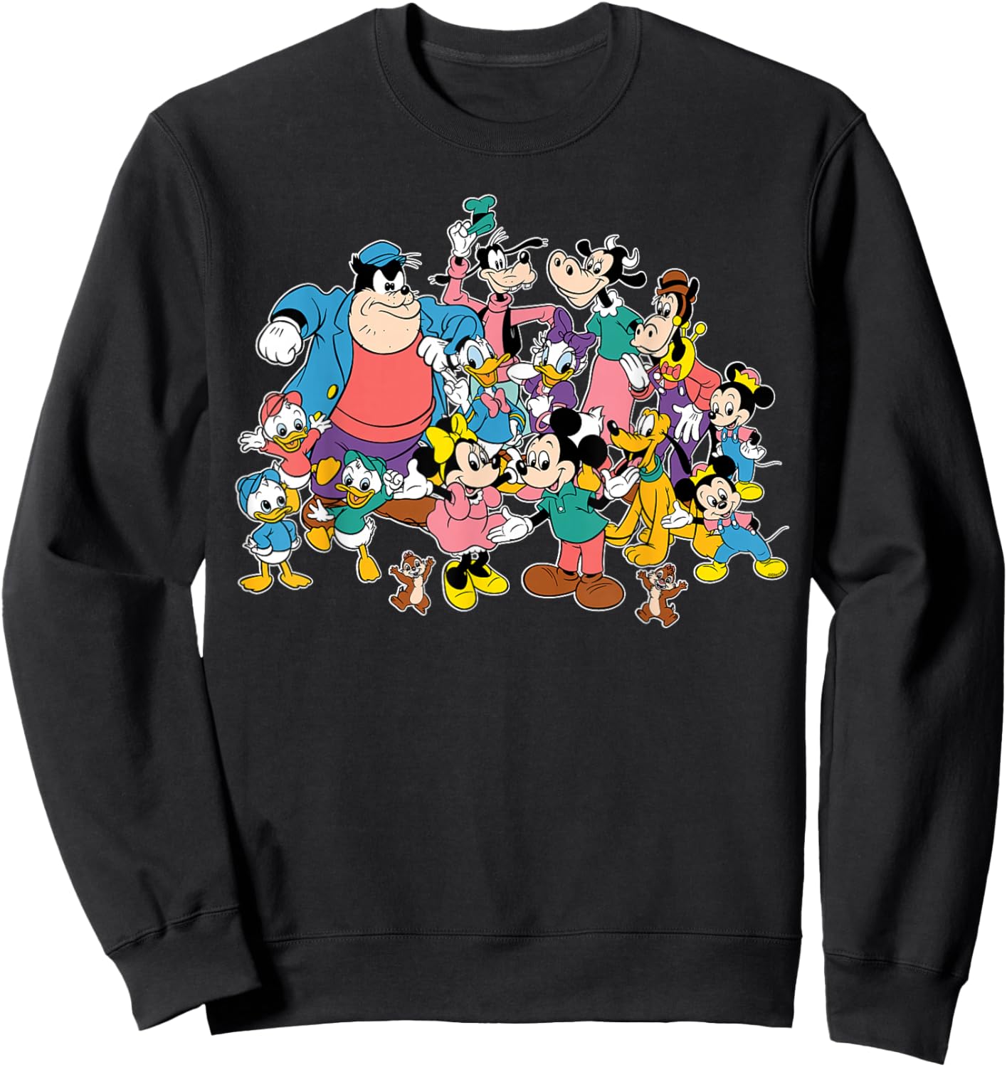 Disney Mickey Mouse & Friends Retro Matching Group Pose Sweatshirt - Sweatshirt | Black
