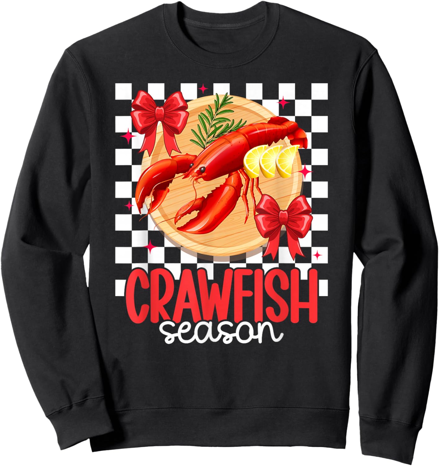 Crawfish Season Coquette Crawfish Boil Crawfish Lover Sweatshirt - Sweatshirt | Black