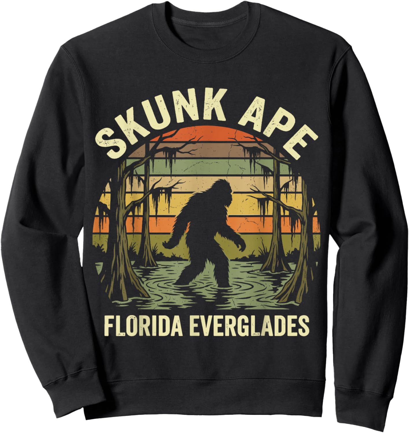 Skunk Ape Cryptid Funny Florida Everglades Sweatshirt - Sweatshirt | Black