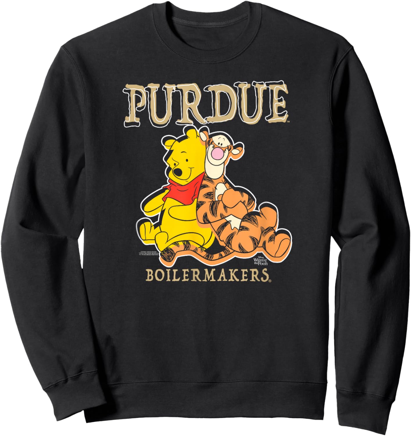 Purdue Boilermakers Winnie The Pooh and Tigger Black Sweatshirt - Sweatshirt | Black