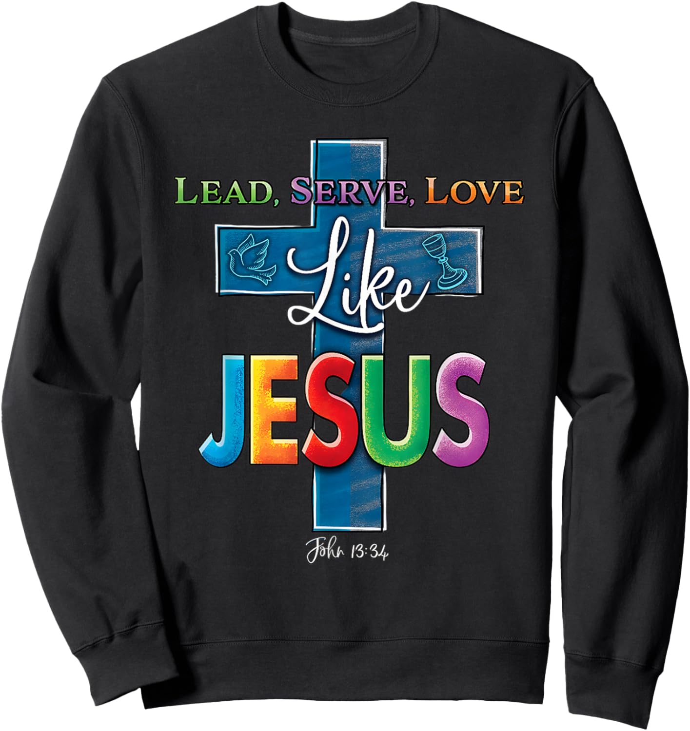 Lead Serve Love Like Jesus Catholic School Week Teacher Kids Sweatshirt - Sweatshirt | Black