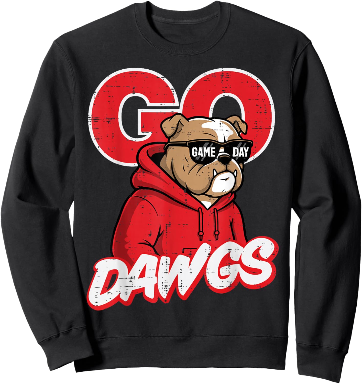 Bulldog Sunglasses Men Women Kids Boys Girls Youth Teen Sweatshirt - Sweatshirt | Black