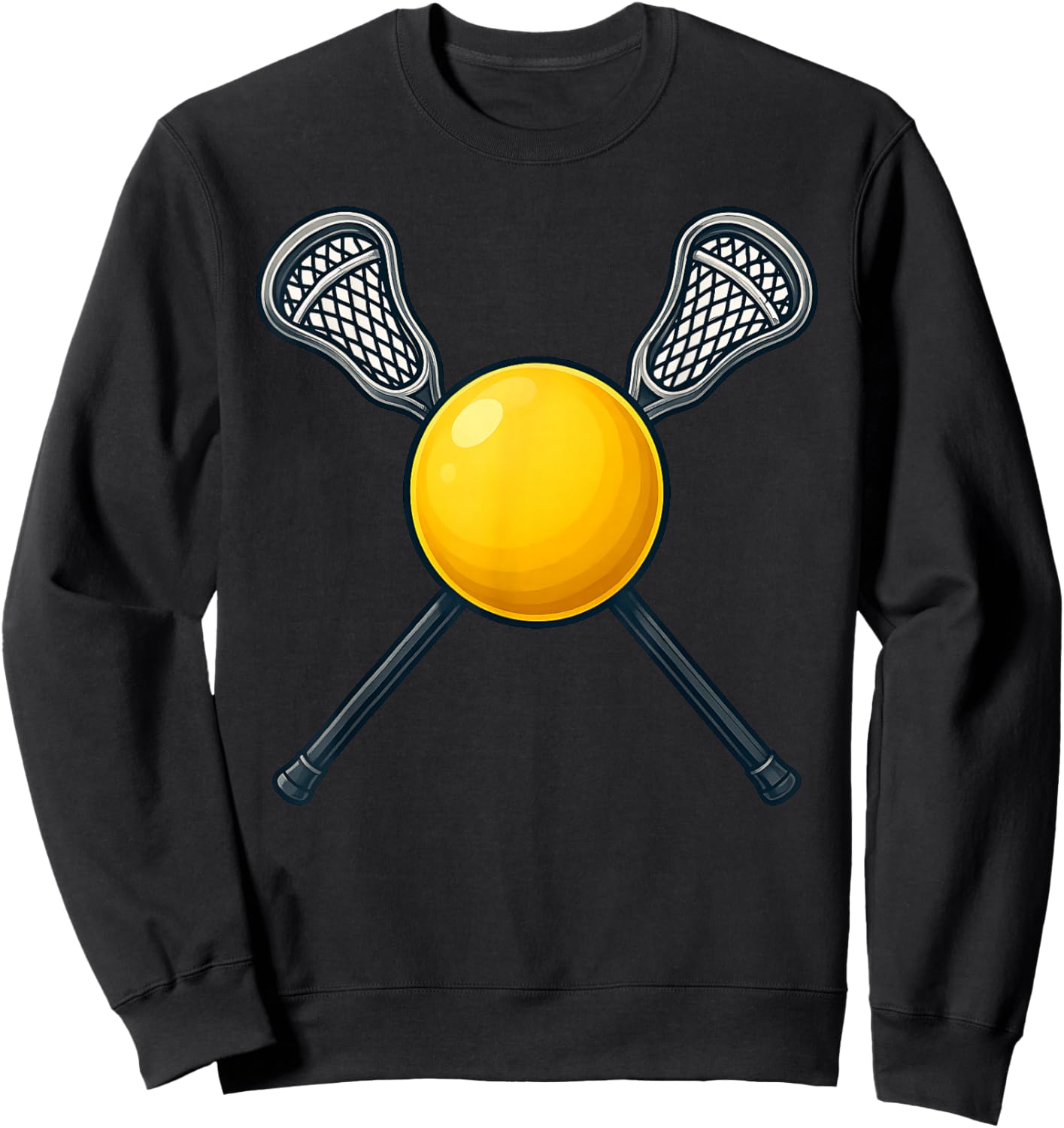 Lacrosse Ball and Crossed Sticks Funny for Lacrosse Players Sweatshirt - Sweatshirt | Black