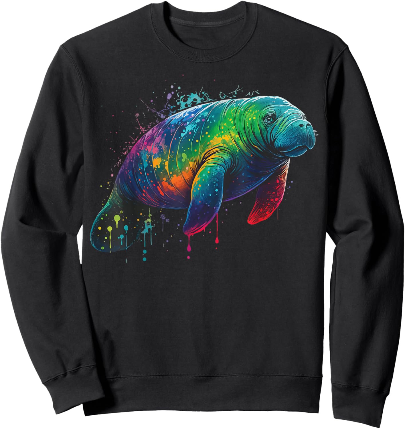 Manatee Colorful Sea Cow Sweatshirt - Sweatshirt | Black