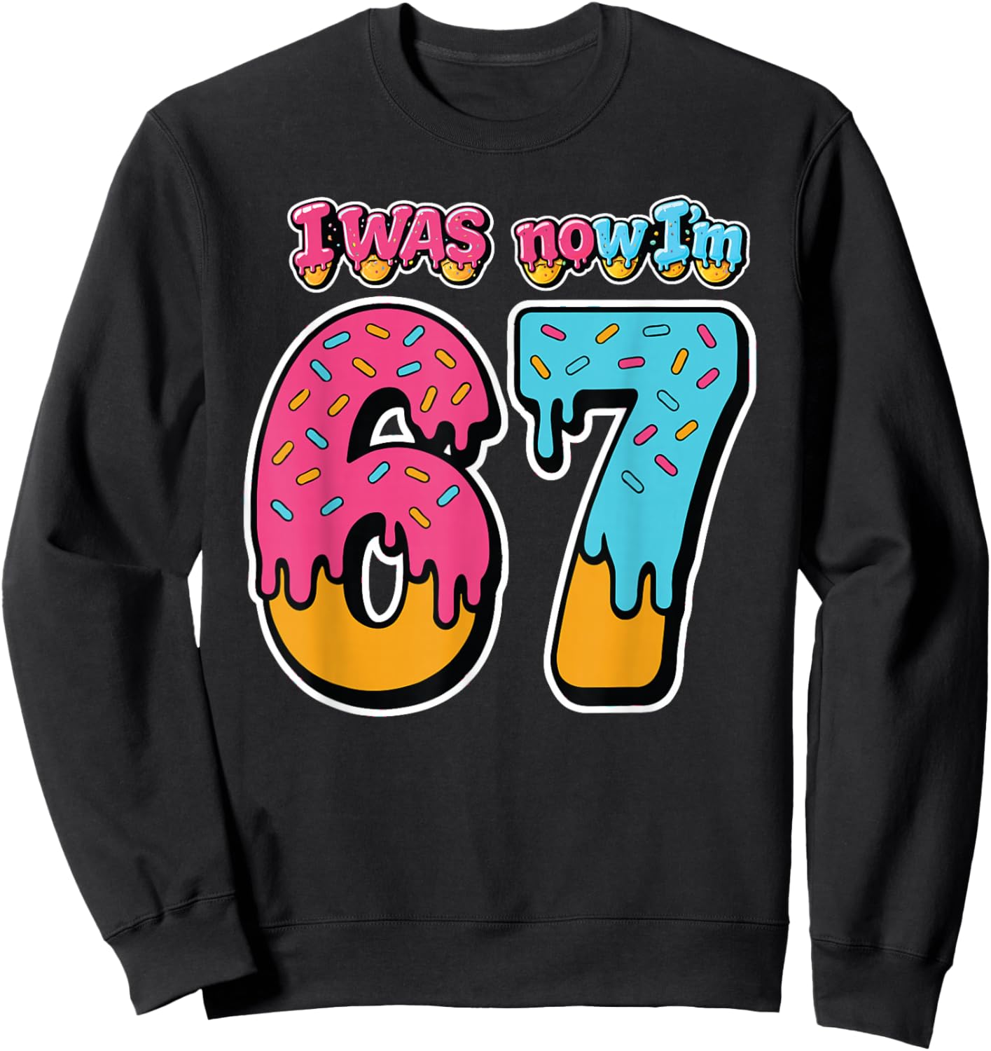Blue I was 6 Now I'm 7 Birthday Boy Bday Sweatshirt - Sweatshirt | Black