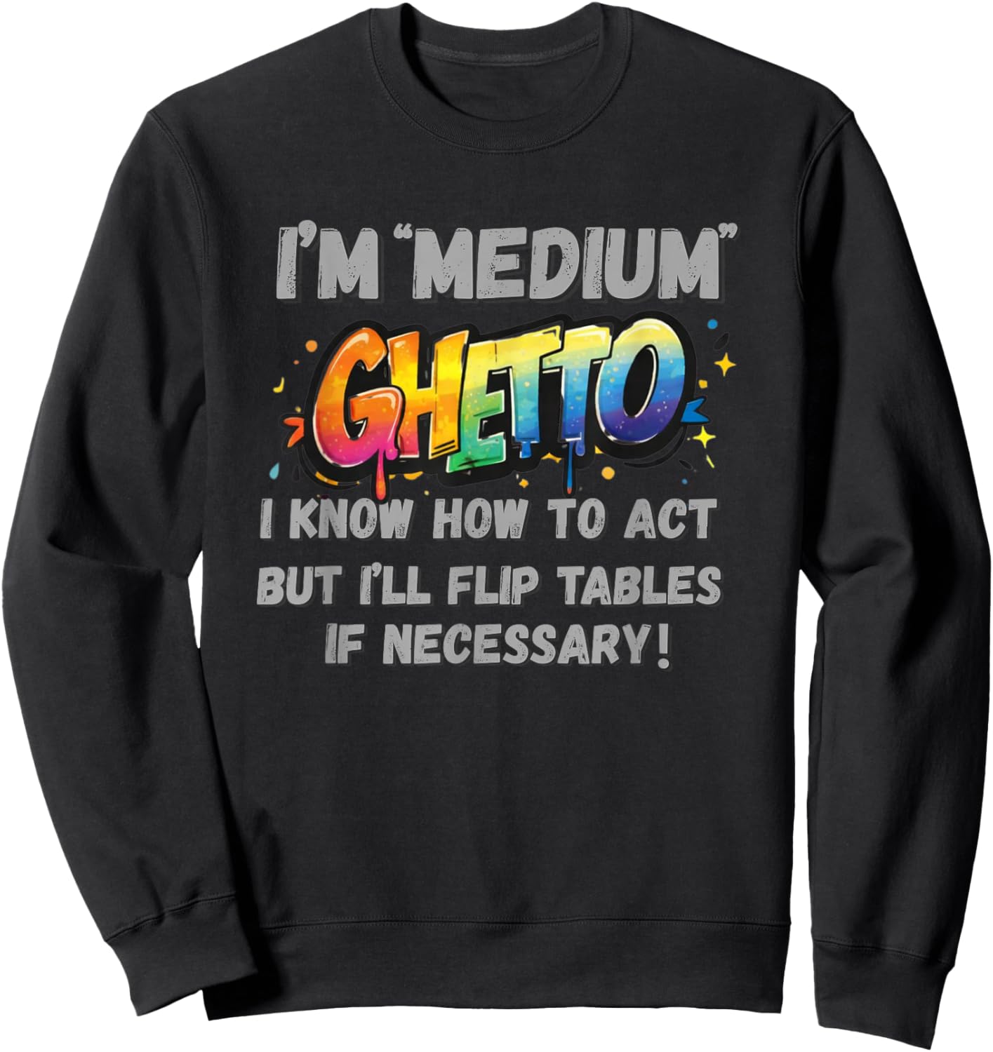 Medium Ghetto Urban Streetwear Fashion Sweatshirt - Sweatshirt | Black