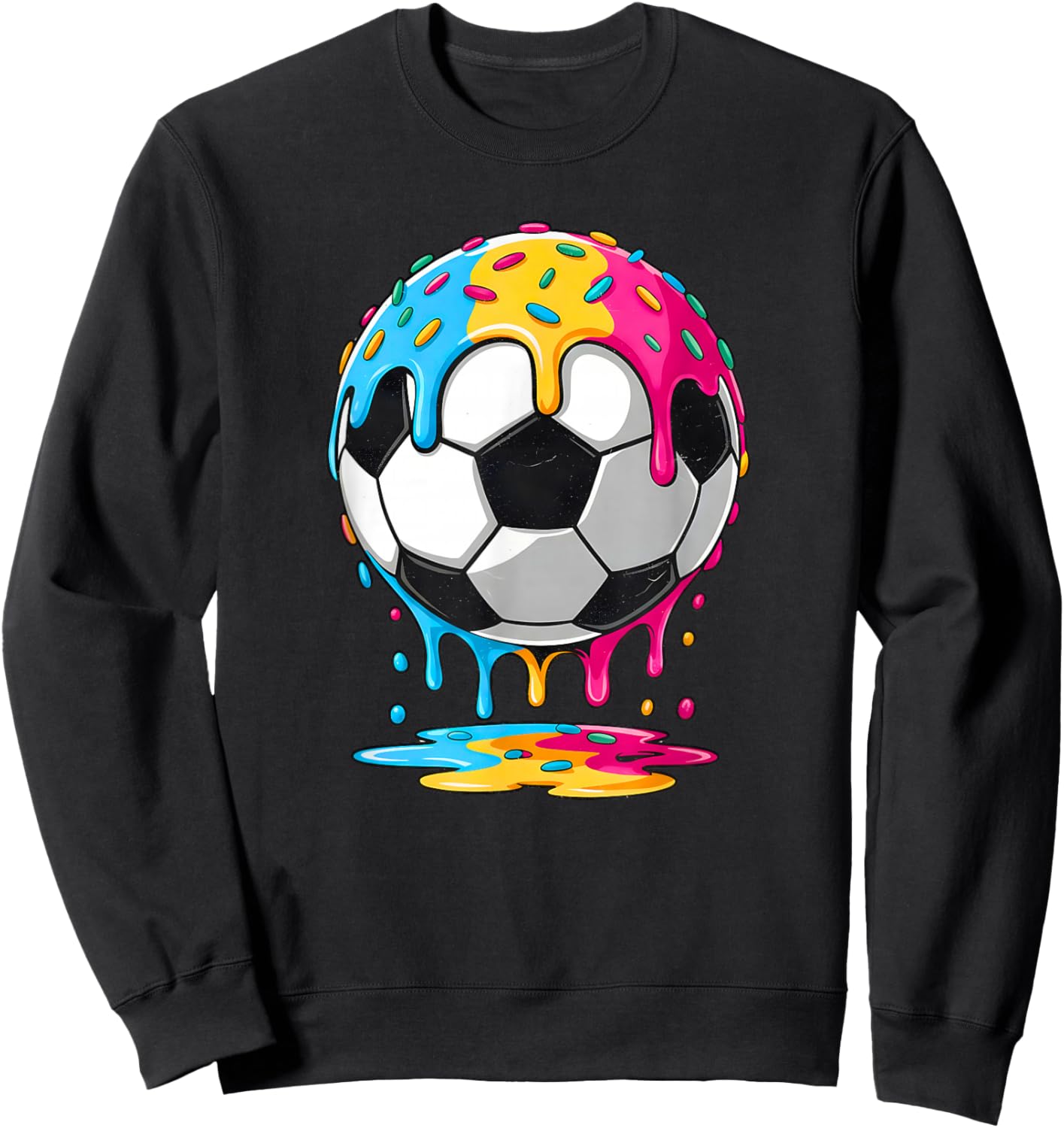 Soccer Ball Drip Soccer Player Kids Soccer Drip Boys Soccer Sweatshirt - Sweatshirt | Black
