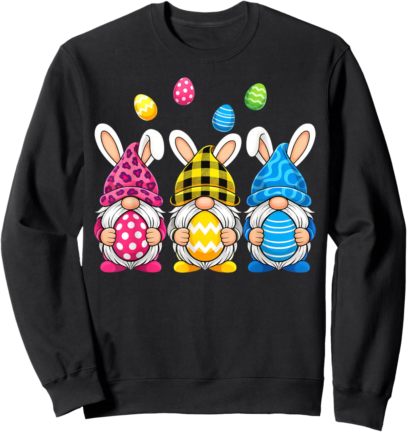 Gnome Easter Shirt Women Easter Outfit Easter Girls Sweatshirt - Sweatshirt | Black