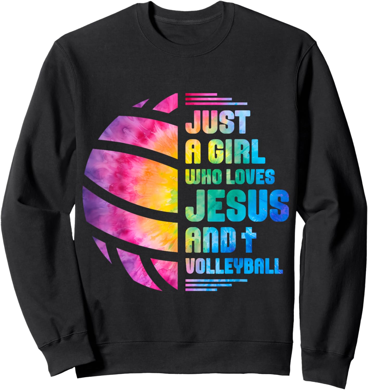 Just A Girl Who Loves Jesus and Volleyball Sweatshirt - Sweatshirt | Black