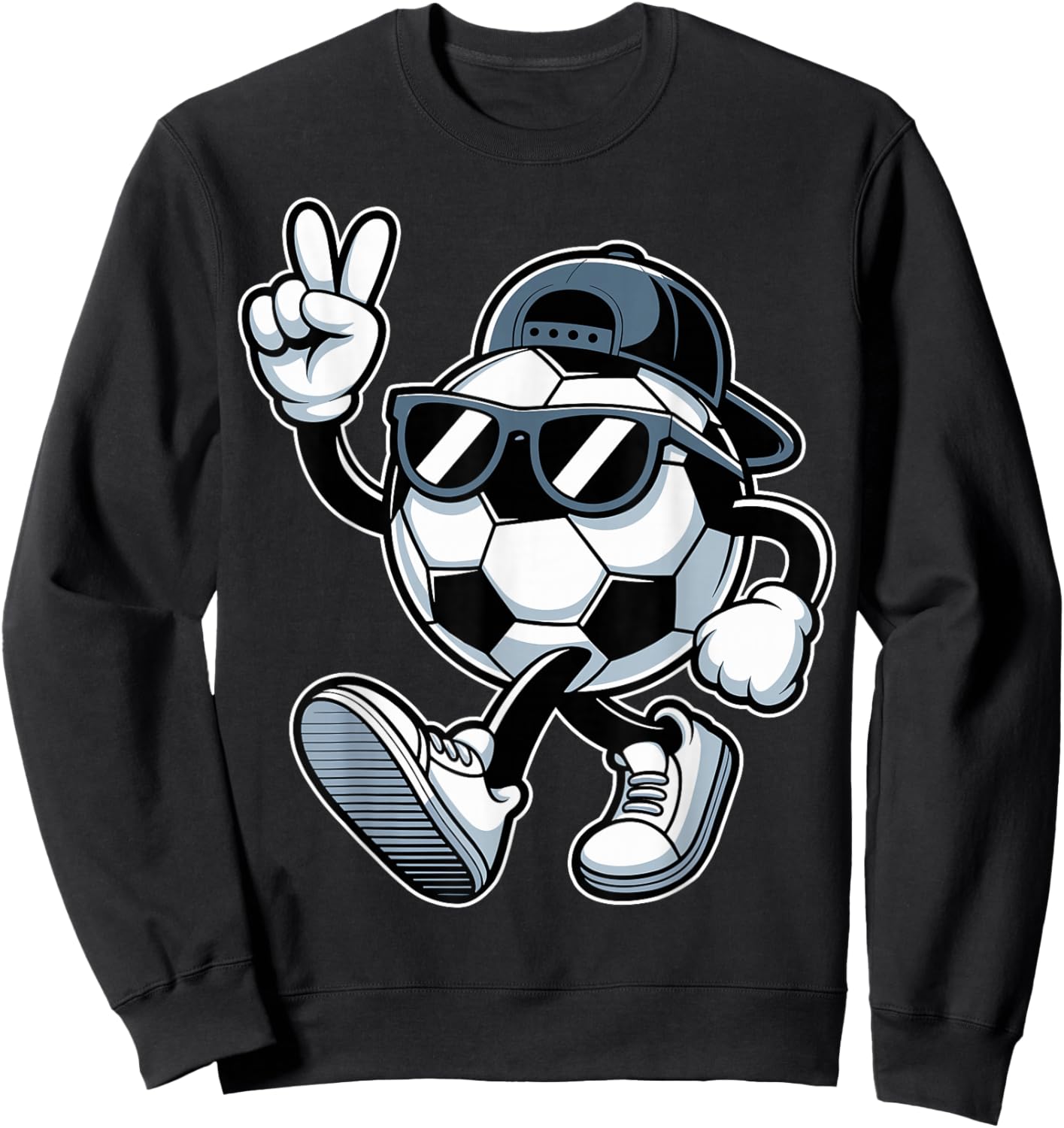 Soccer Ball with Sunglasses Funny Boys Men Soccer Lover Sweatshirt - Sweatshirt | Black