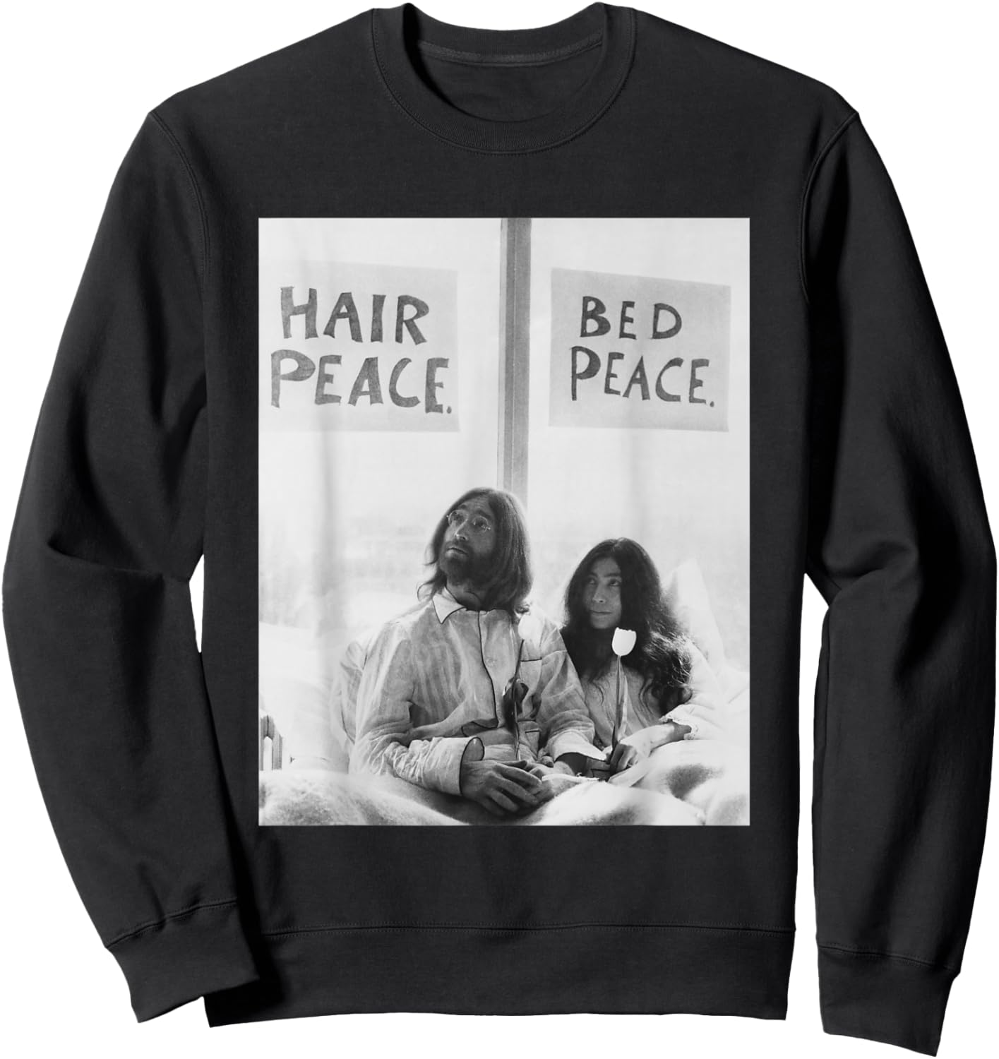 John Lennon Yoko ONO The Beatles Anti-War Bed-in 1969 Sweatshirt - Sweatshirt | Black