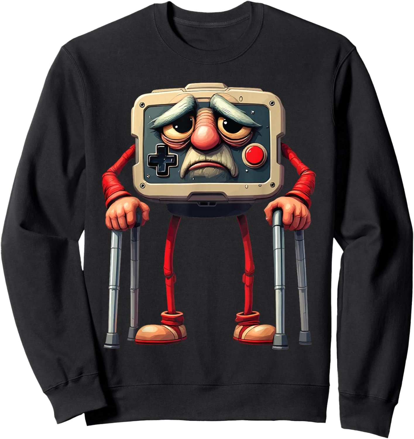 Funny Old Gamer Gaming Retro 80s 90s Video Game Old Gamer Sweatshirt - Sweatshirt | Black