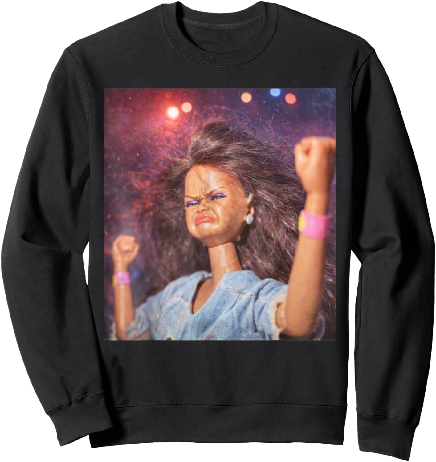 Funny Doll Party Meme Doll Face Meme Sweatshirt - Sweatshirt | Black