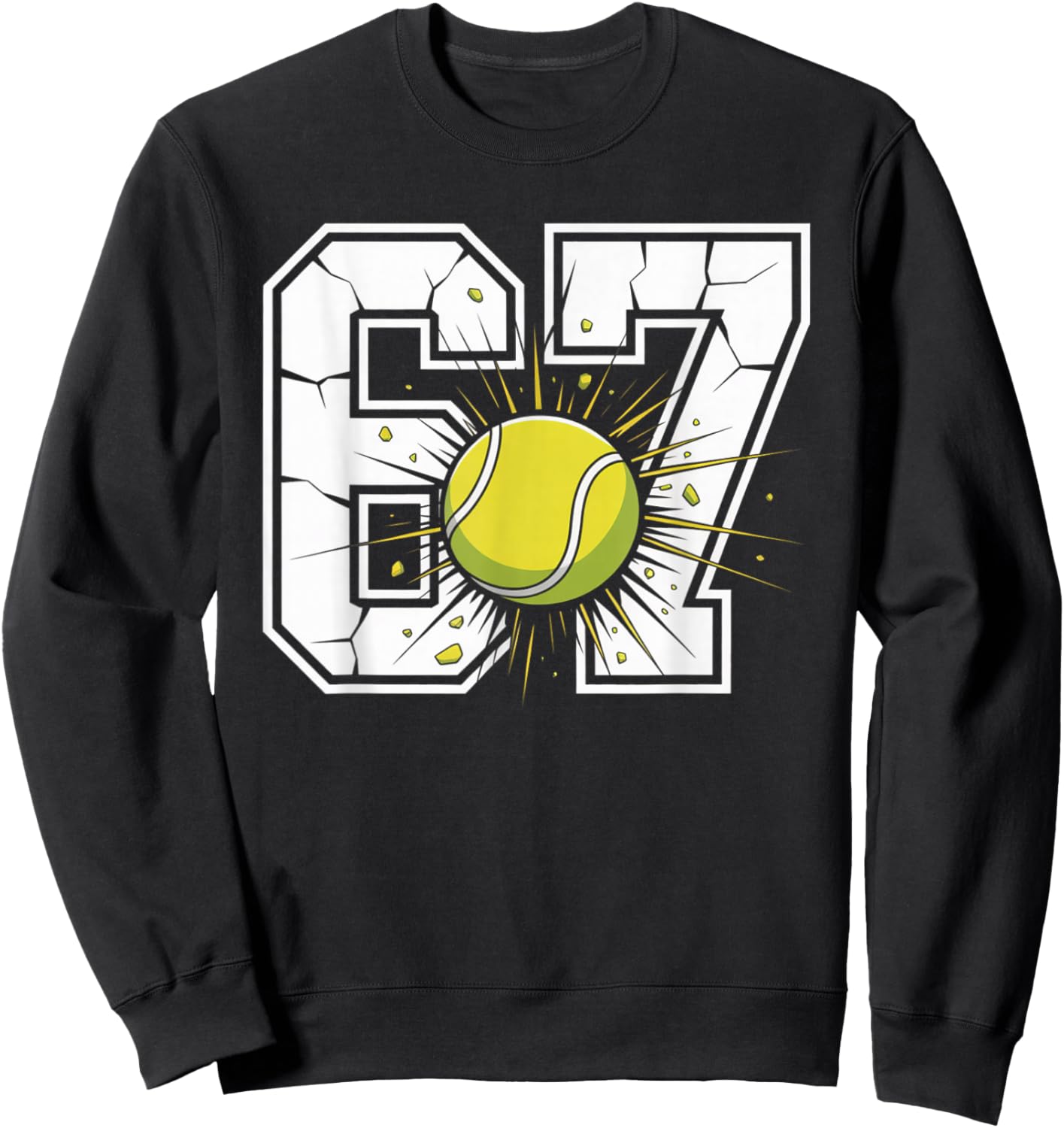 67 Tennis 6 7 Meme Six Seven Sports Kids Men Women Sweatshirt - Sweatshirt | Black