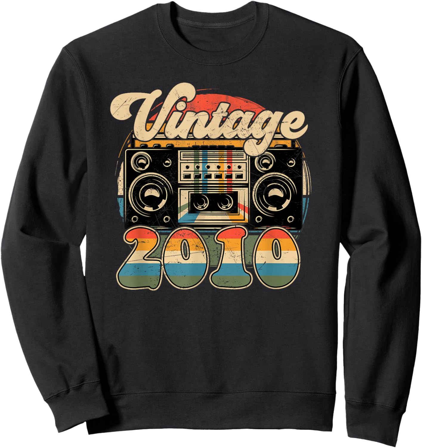 16th Birthday Retro Vintage 2010 Men Women Sweatshirt - Sweatshirt | Black