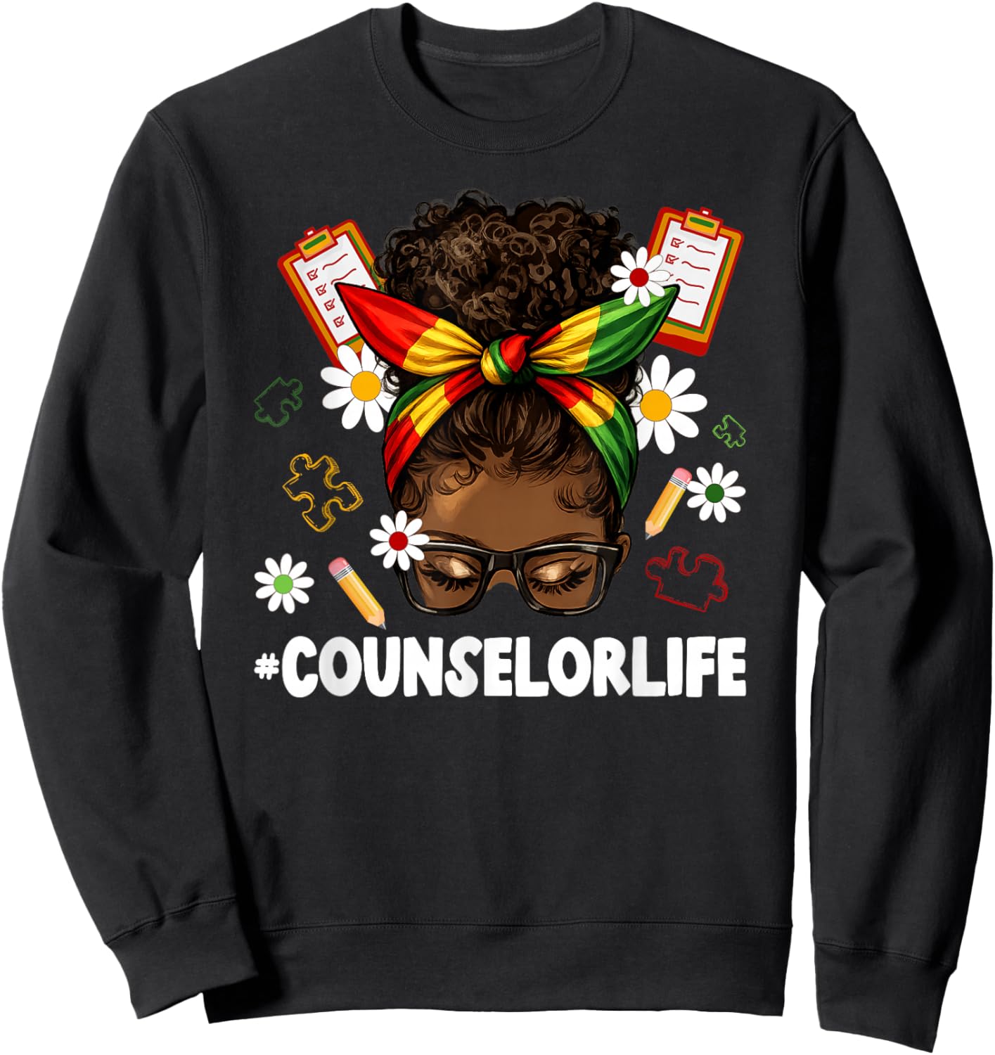Black Counselor Life African American Counselors Sweatshirt - Sweatshirt | Black