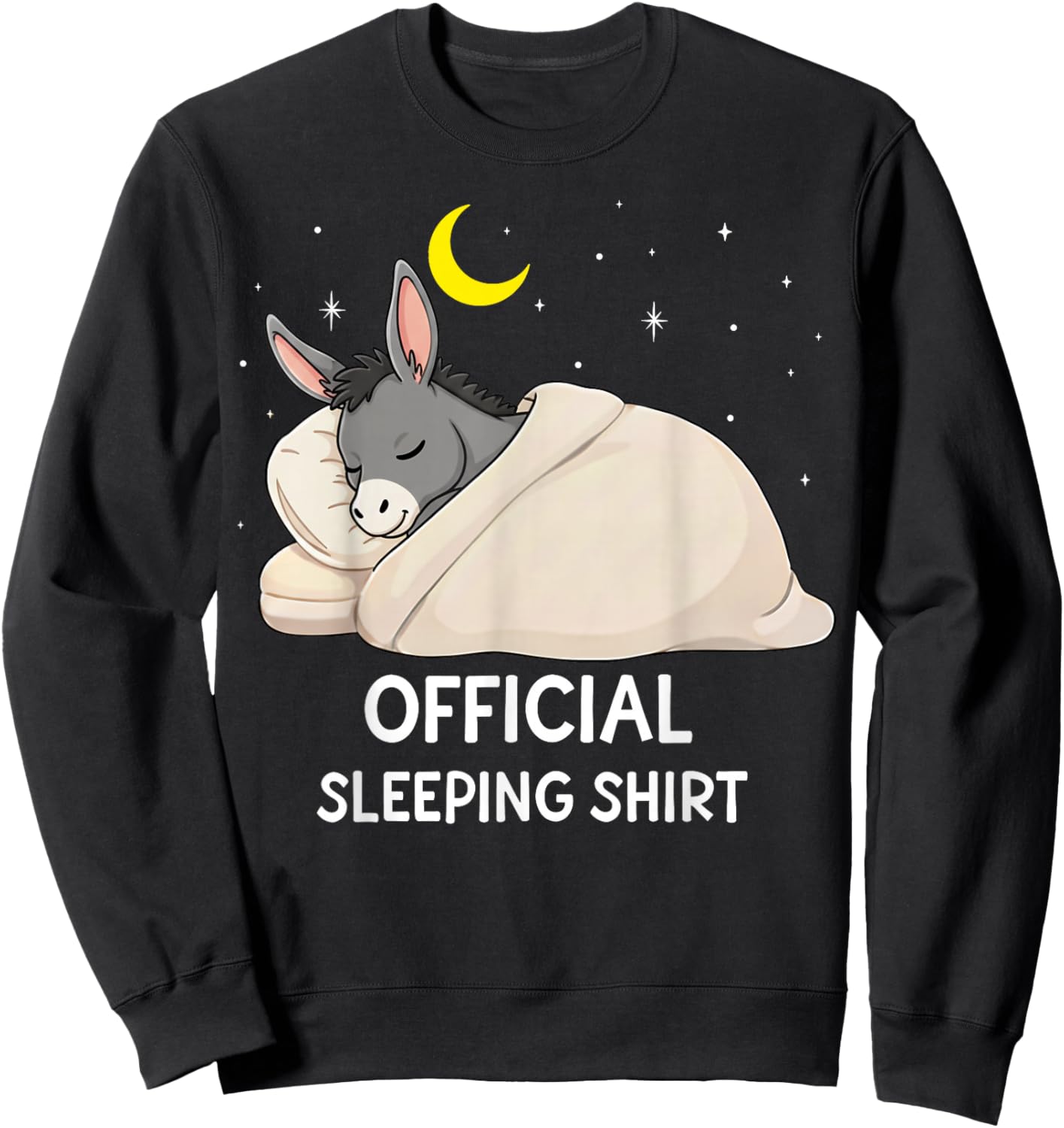Funny Donkey Official Sleepshirt Pajama Zoo Boys Girls Kids Sweatshirt - Sweatshirt | Black