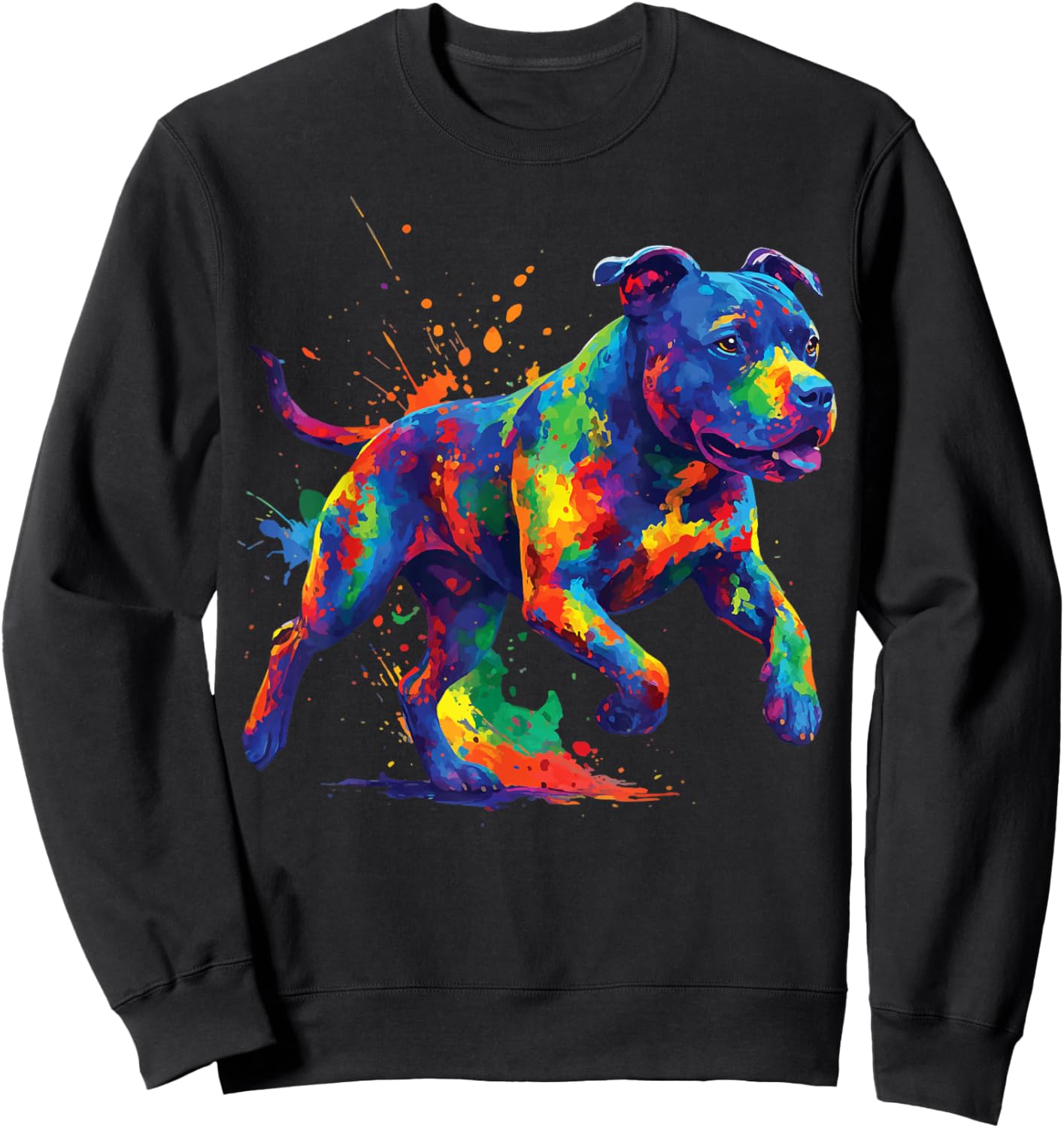 Pit Bull Dog Colorful Sweatshirt - Sweatshirt | Black