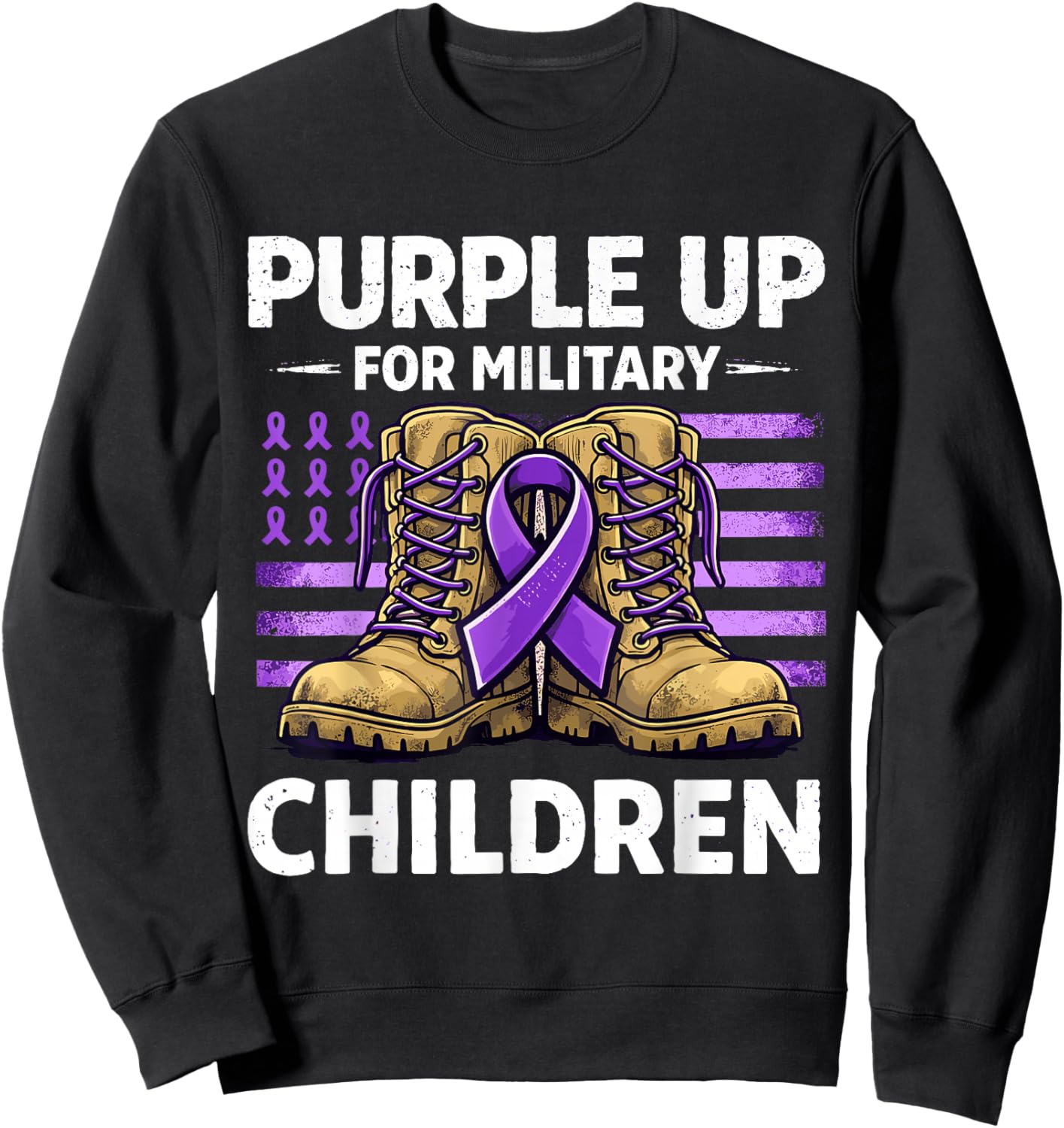 Purple Up for Military Kids Month of The Military Child Sweatshirt - Sweatshirt | Black