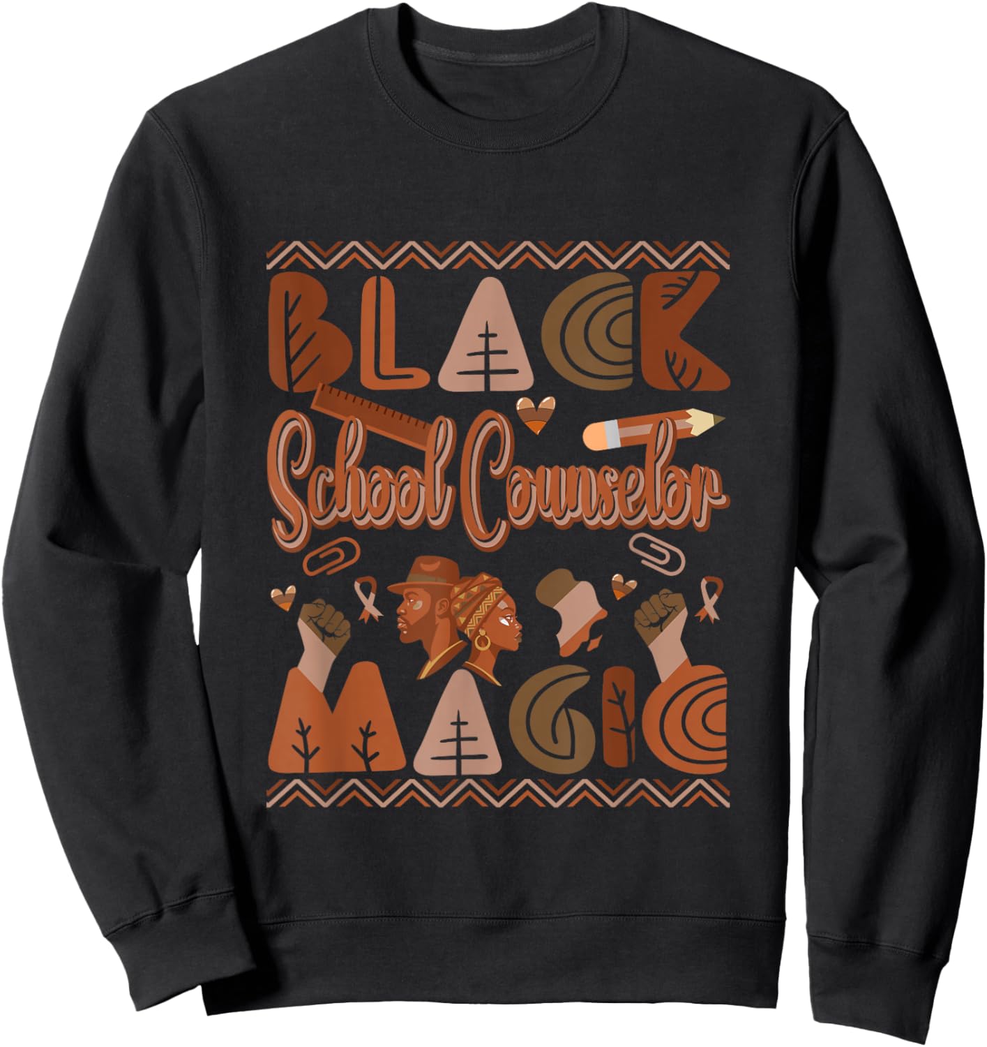 Black Costume School Counselor Proud Black History Month Sweatshirt - Sweatshirt | Black