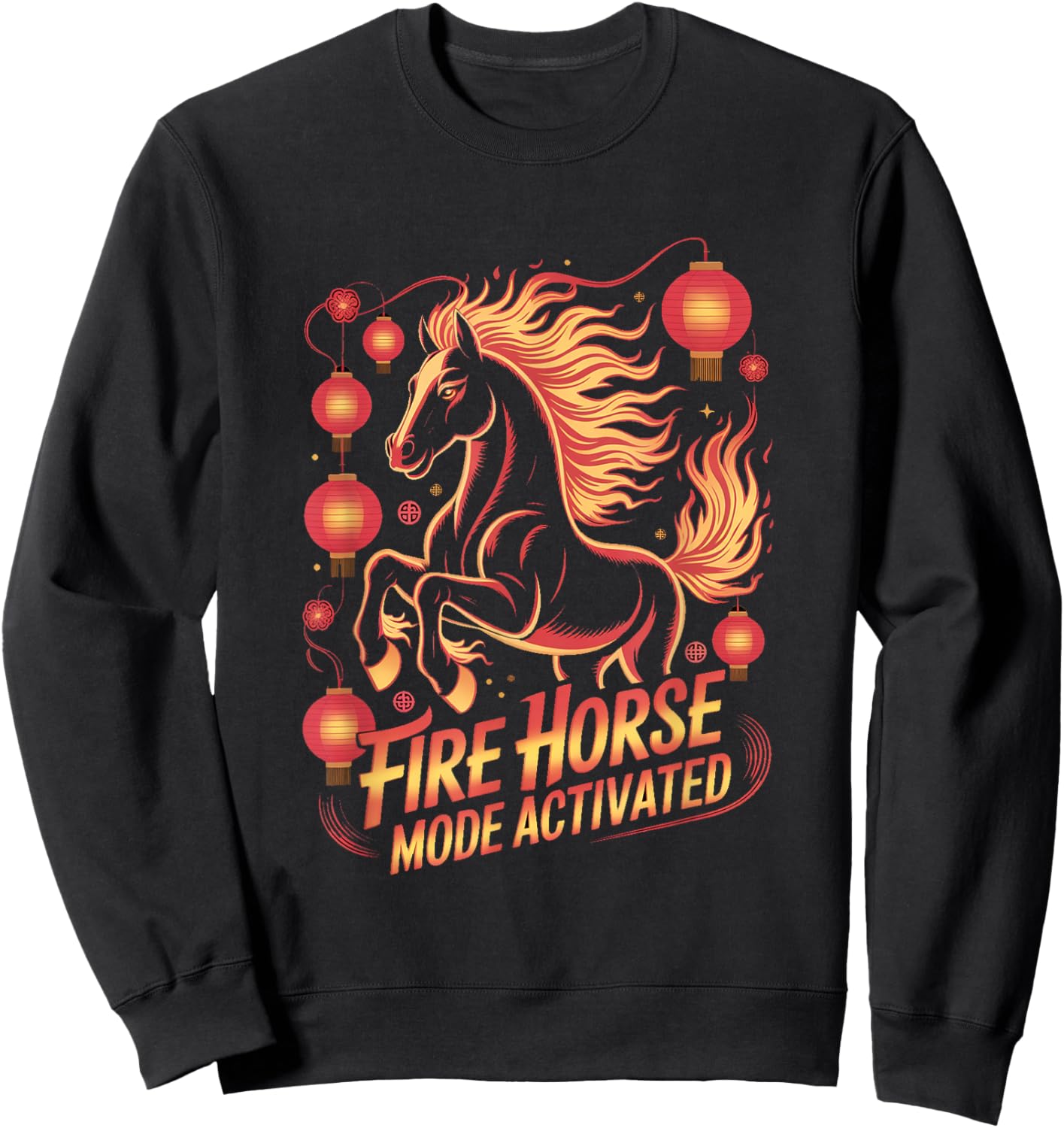 Fire Horse Spirit Chinese New Year 2026 Sweatshirt - Sweatshirt | Black