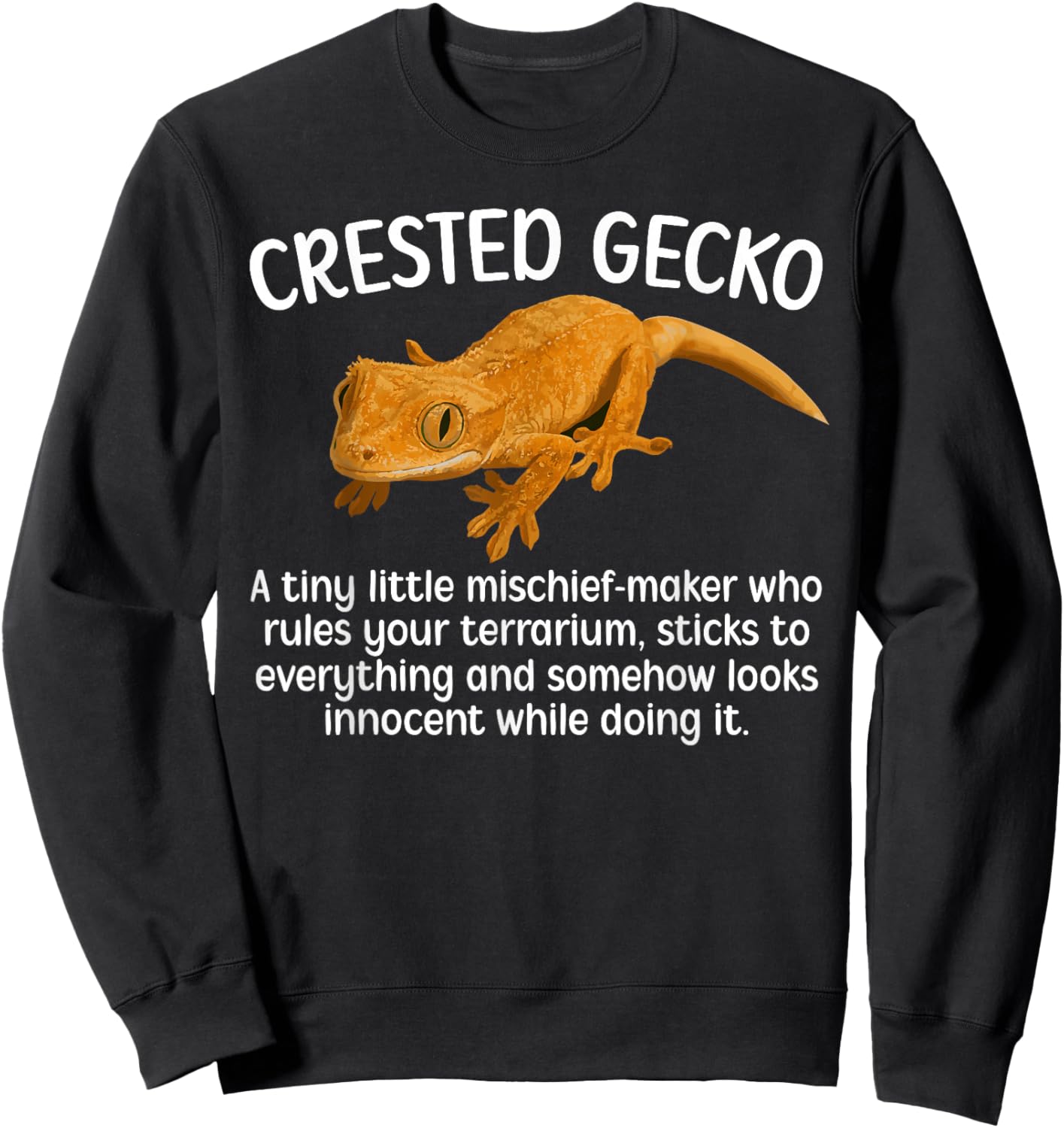 Crested Gecko Definition Crested Gecko Owner Crestie Lover Sweatshirt - Sweatshirt | Black