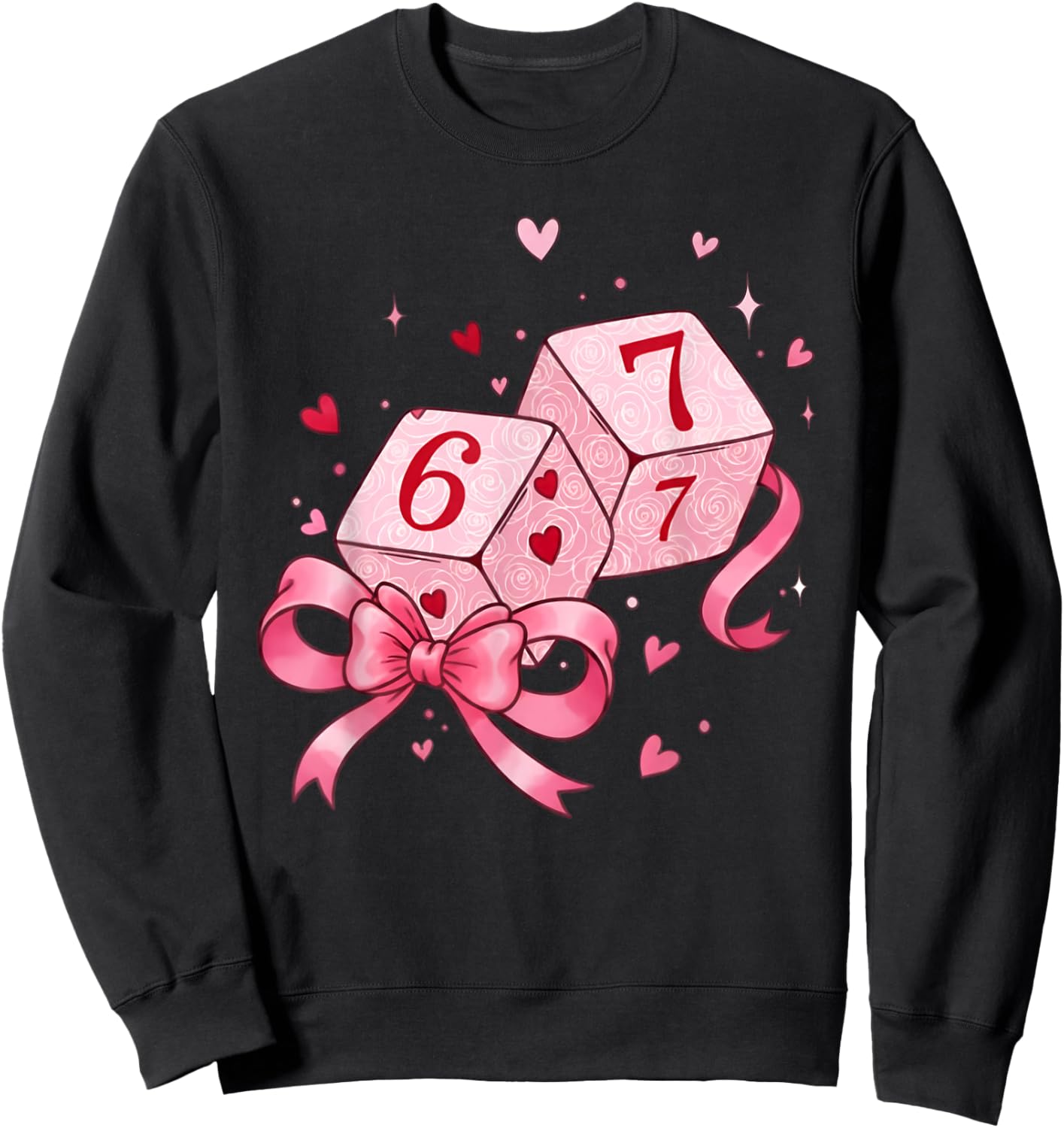 Preppy 67 Valentine Six Seven Dice 6 7 Men Women Kids Sweatshirt - Sweatshirt | Black