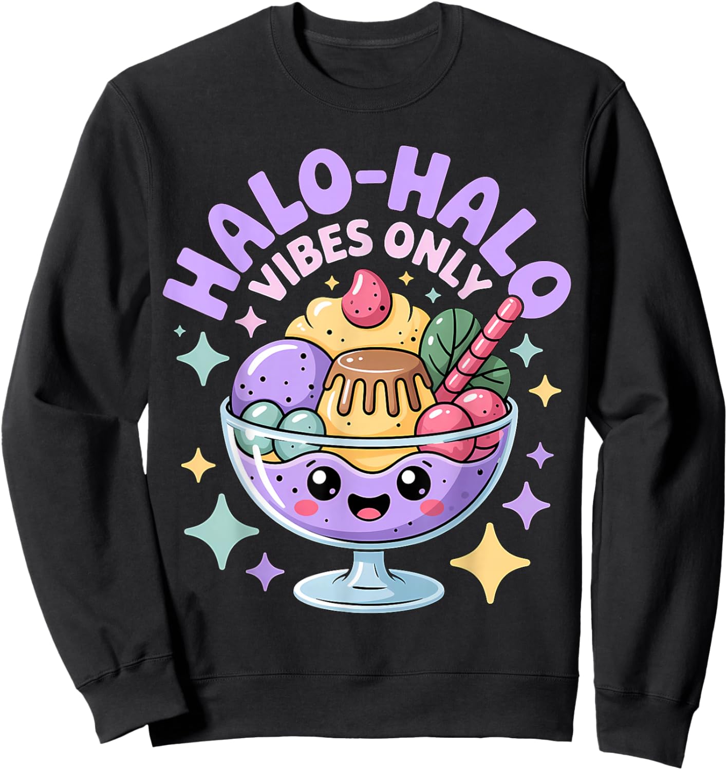 Cute Halo-Halo Filipino Dessert Pinay Pinoy Sweatshirt - Sweatshirt | Black
