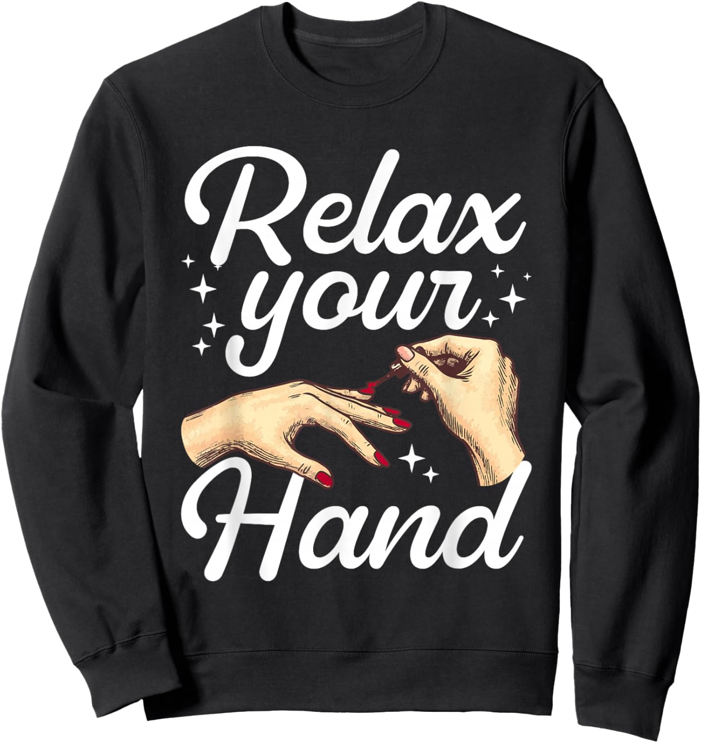Cool Nail Tech Art Girl Manicurist Nail Technician Sweatshirt - Sweatshirt | Black