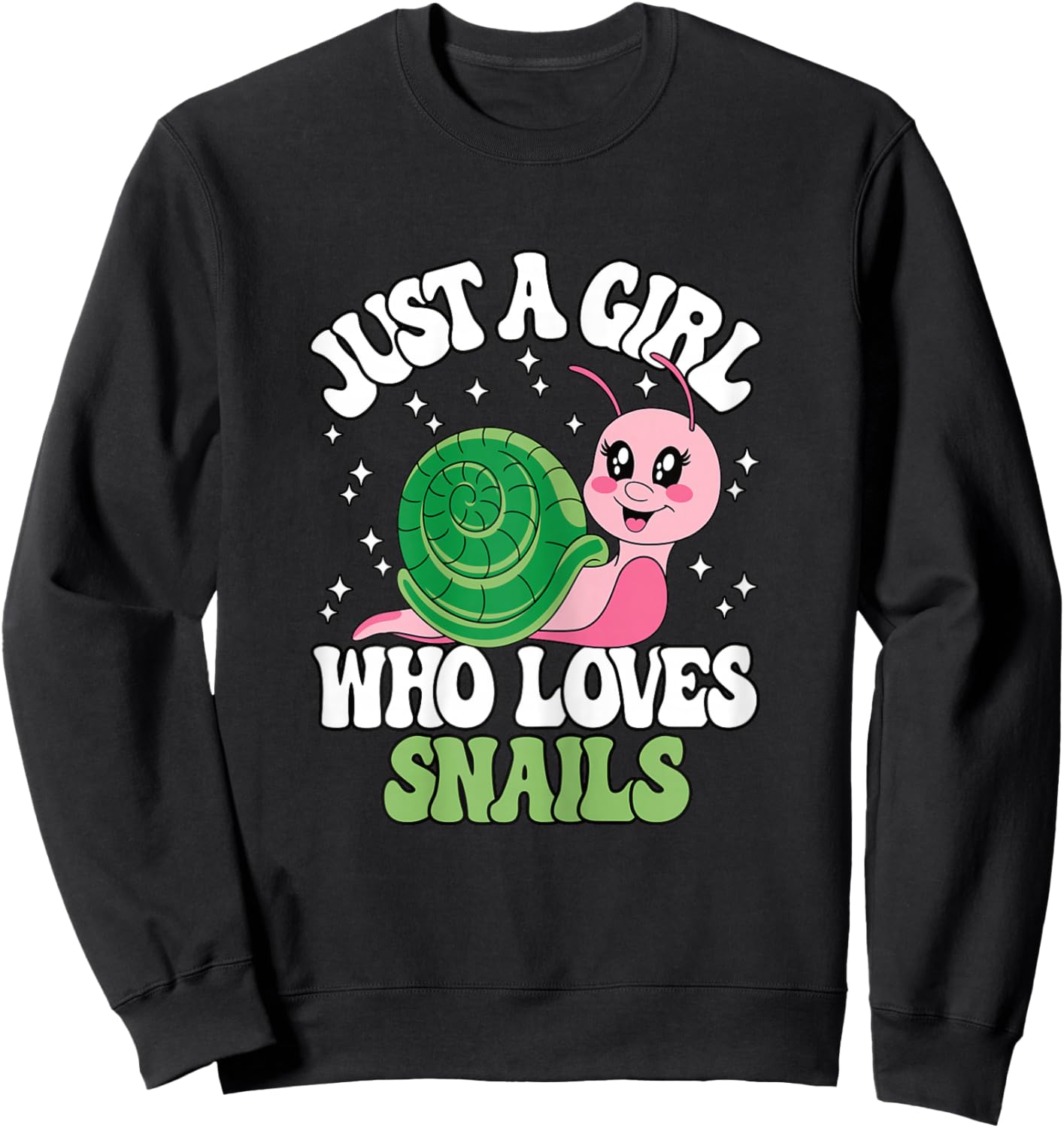Just A Girl Who Loves Snails Cute Animal Girls Kids Sweatshirt - Sweatshirt | Black