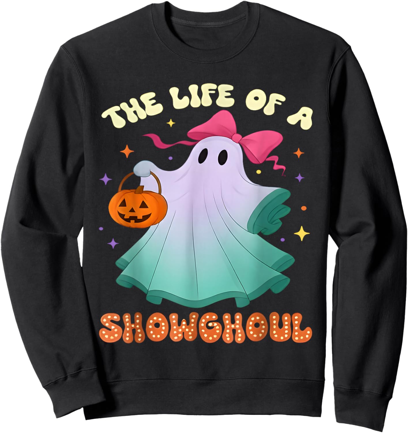 he Life of a Showghoul Retro Halloween Show Ghosts Girl Sweatshirt - Sweatshirt | Black