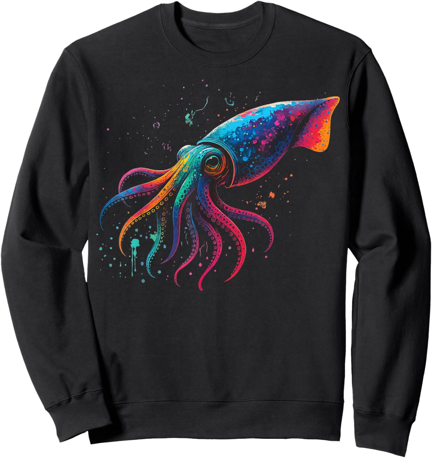 Squid Colorful Ocean Sweatshirt - Sweatshirt | Black