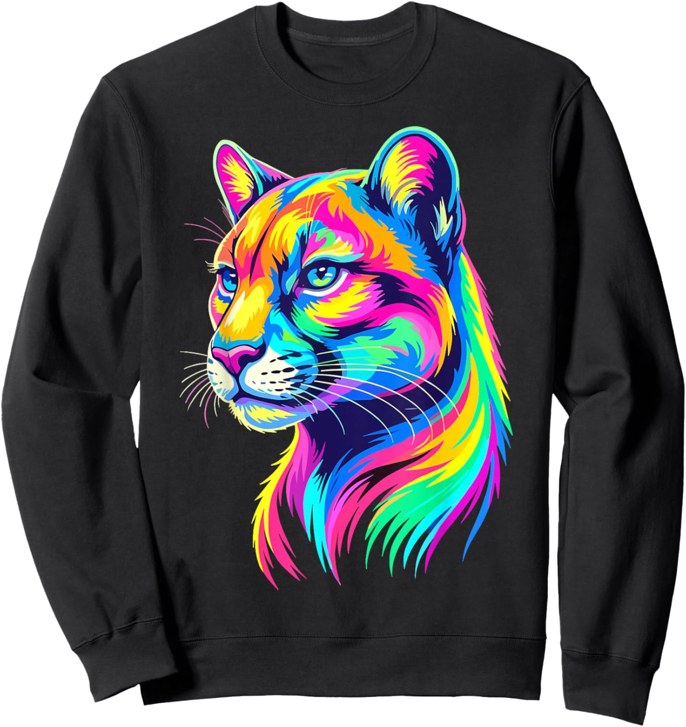 Colorful Art Puma Sweatshirt - Sweatshirt | Black