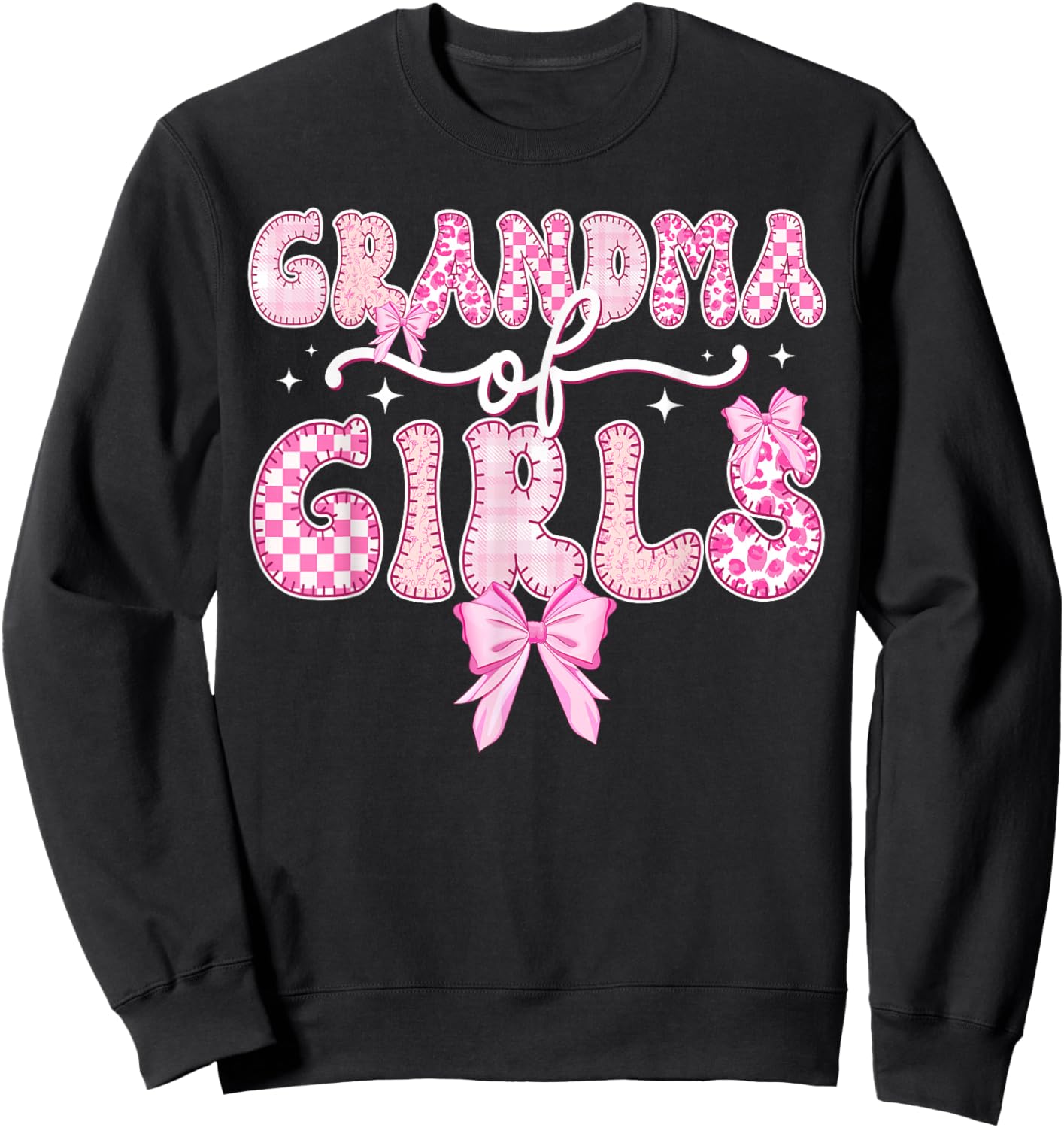 Grandma of Girls Grandma Girls Grandmother Coquette Sweatshirt - Sweatshirt | Black