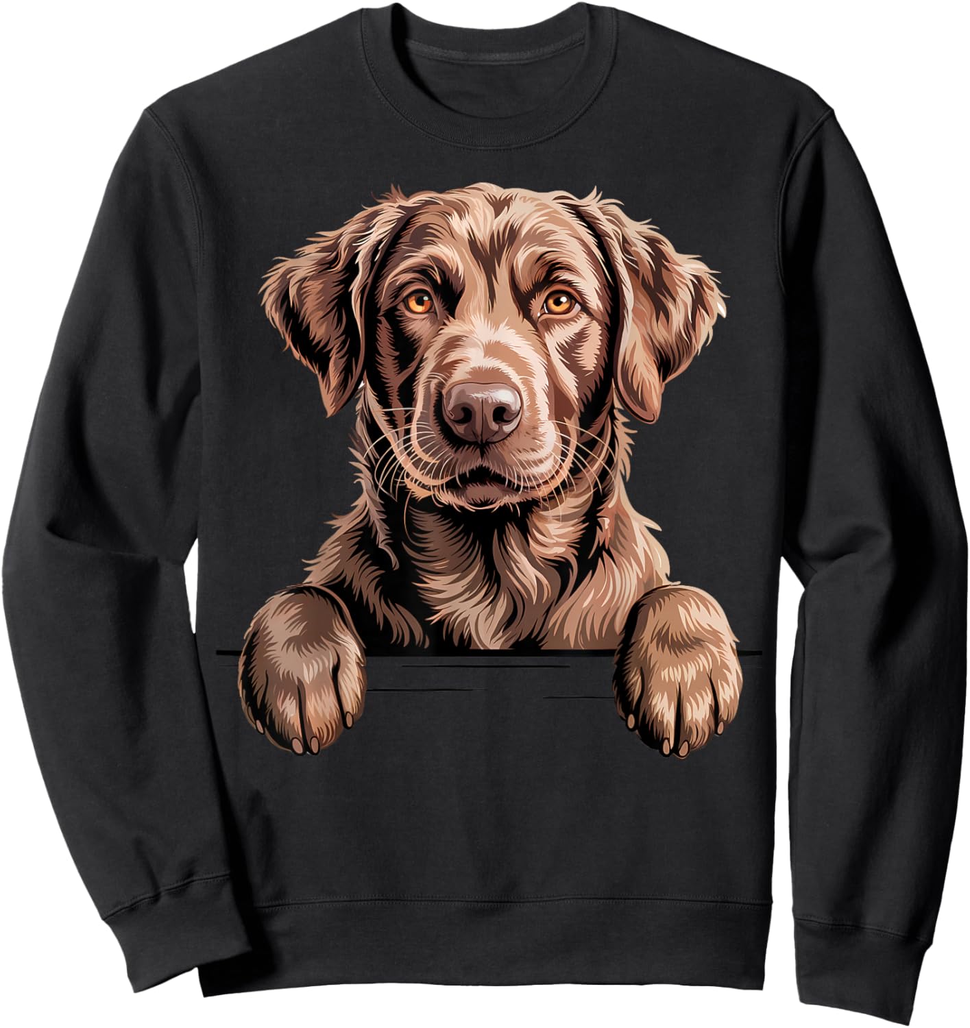 Chesapeake Bay Retriever Funny Peeking Chessie Dog Lover Sweatshirt - Sweatshirt | Black