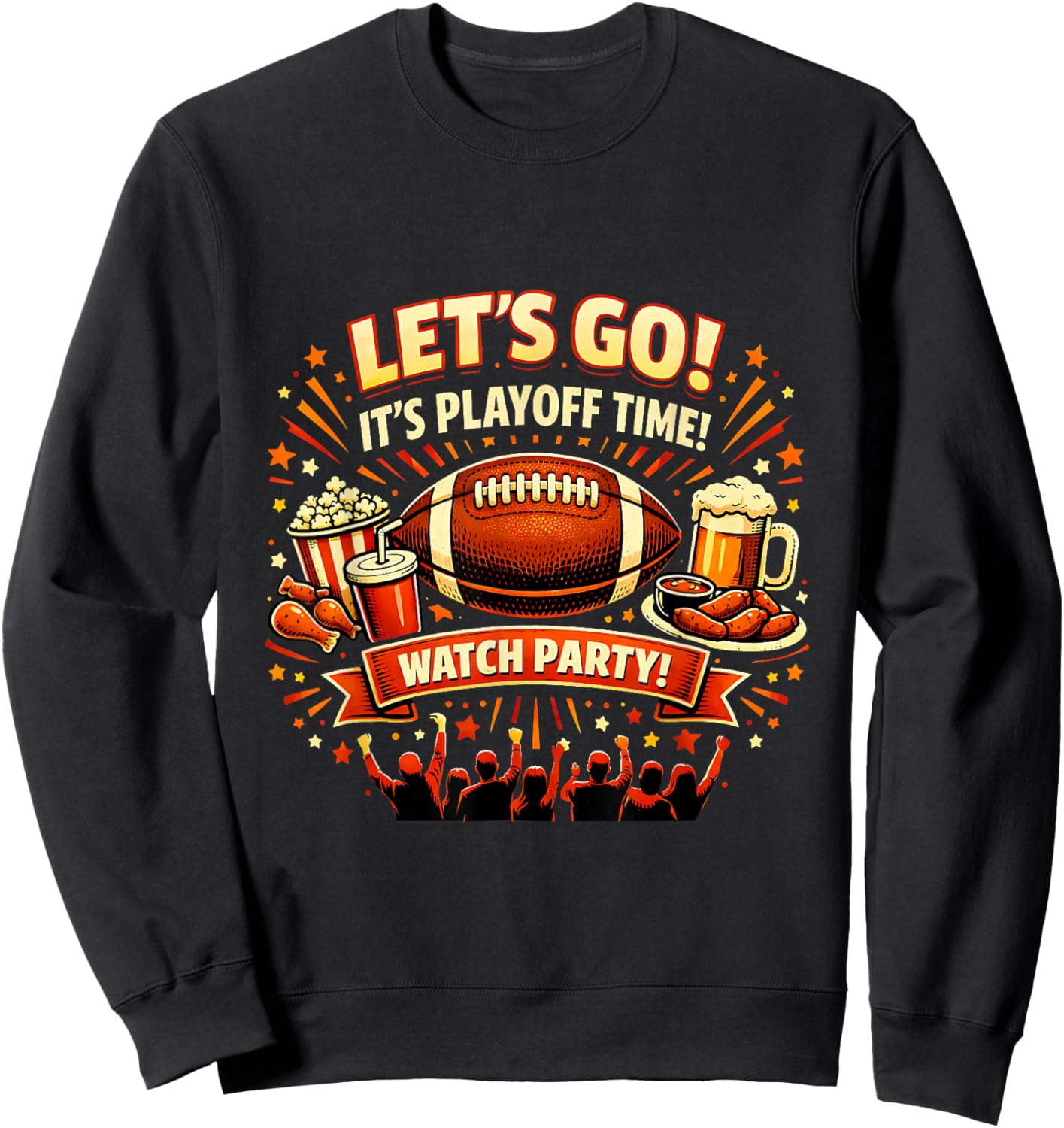 Playoff Game Day Football Friends Snacks Watch Party 2026 Sweatshirt - Sweatshirt | Black