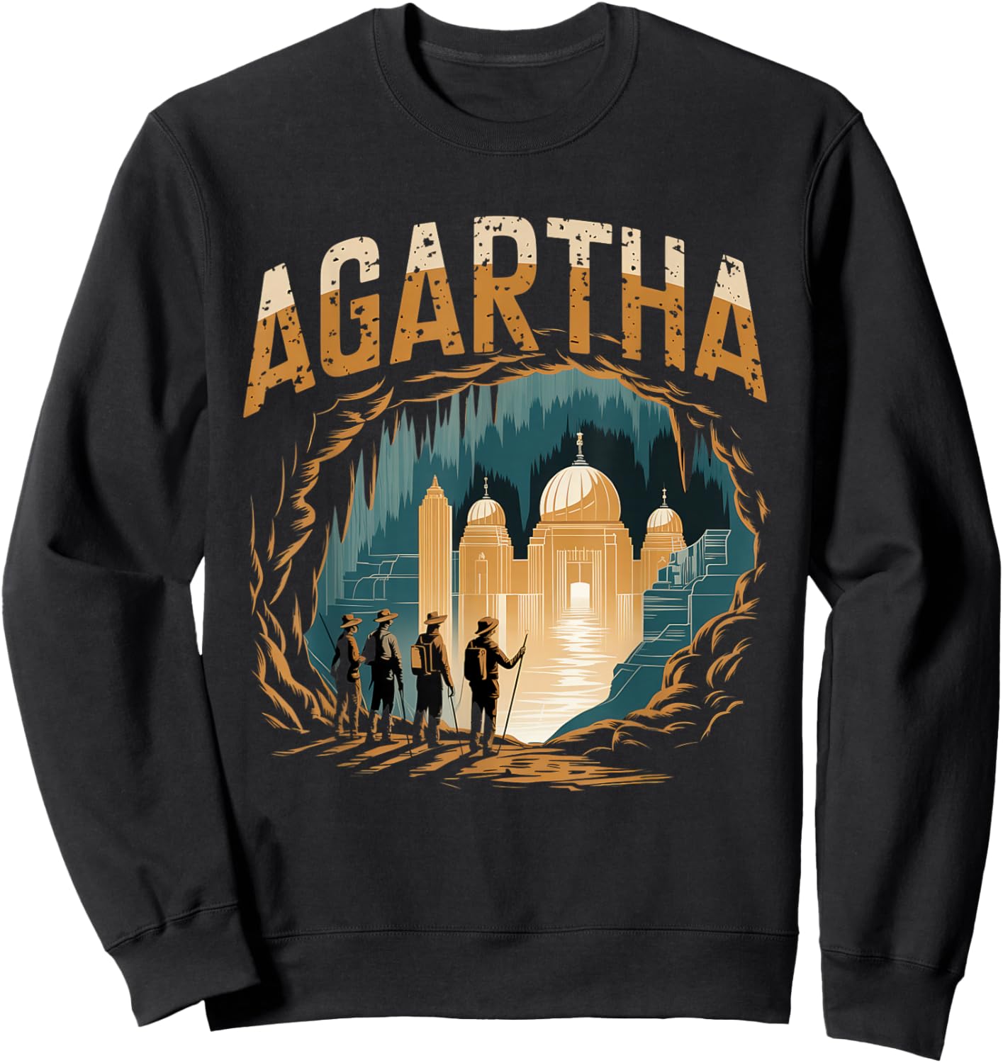 Agartha City UFO Conspiracy Theory Sci Fi Gaming Sweatshirt - Sweatshirt | Black