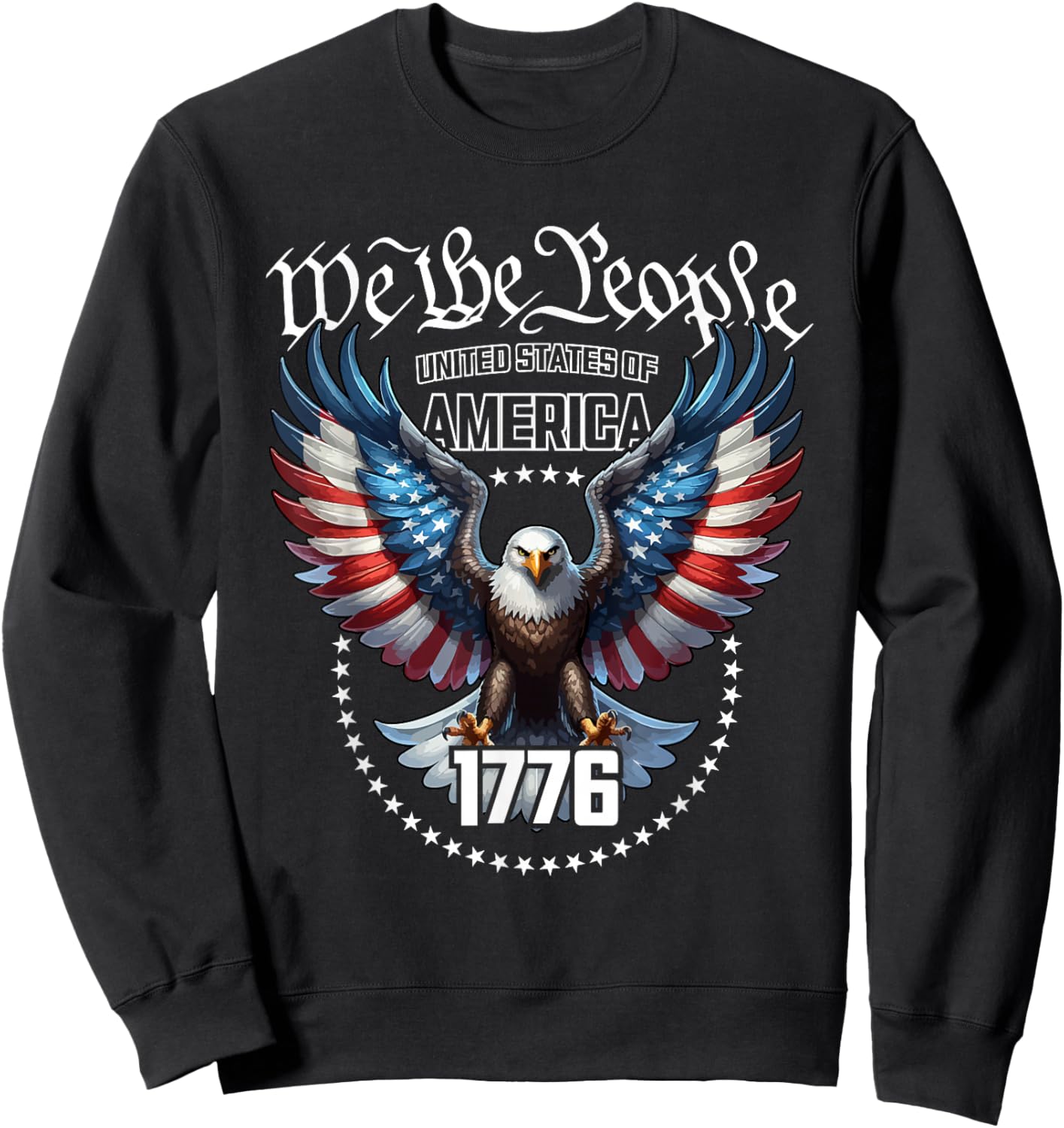 USA Patriotic American Flag Theme Eagle Design Sweatshirt - Sweatshirt | Black