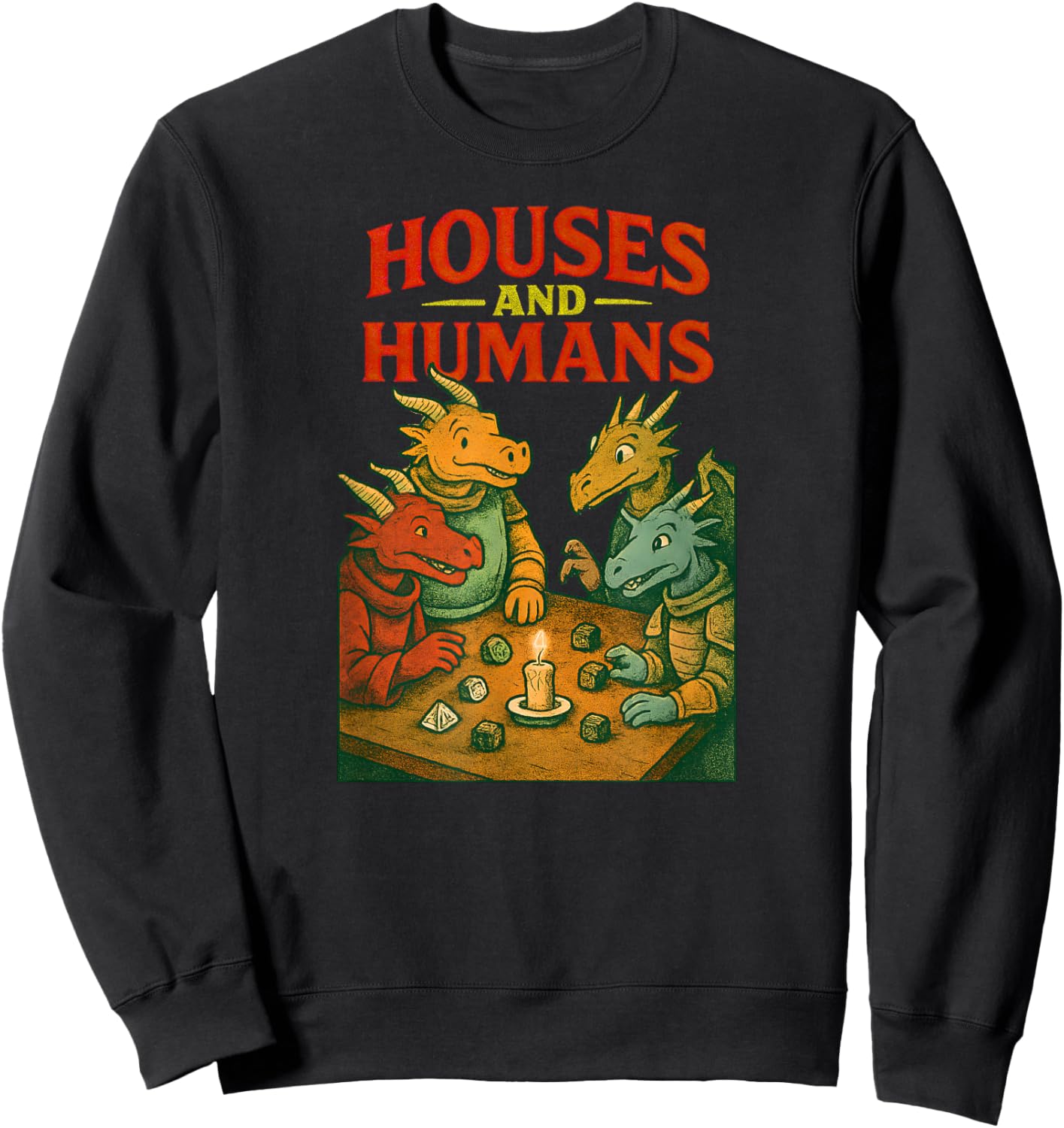 Houses and Humans Gaming Funny RPG Gamer Men Boys Kids Sweatshirt - Sweatshirt | Black