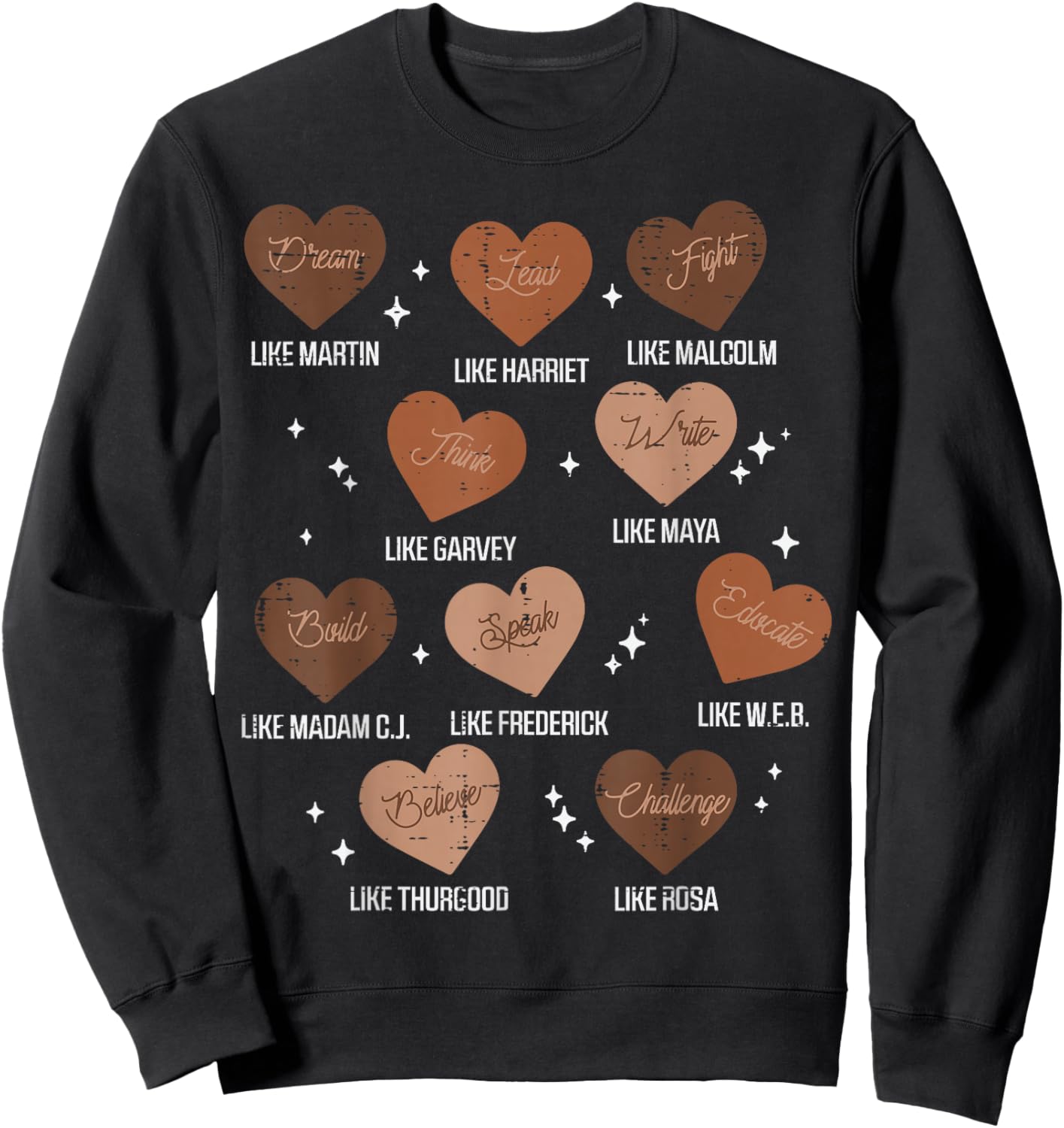 Black History Hearts Dream Like Martin Girls Kids Women Sweatshirt - Sweatshirt | Black