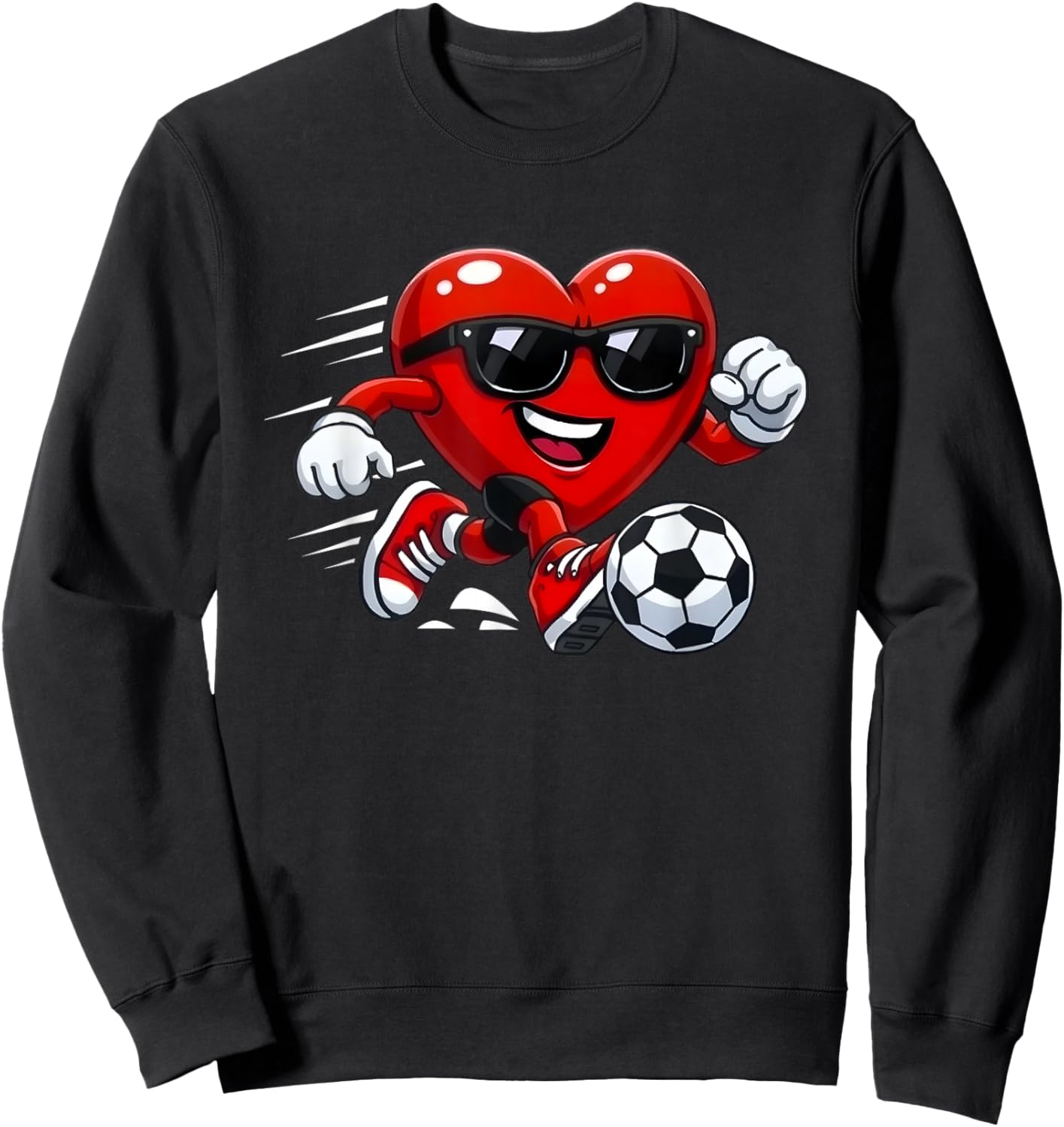 Valentine Soccer Heart Drip Sport Love Valentines Day Boys Sweatshirt - Sweatshirt | Black