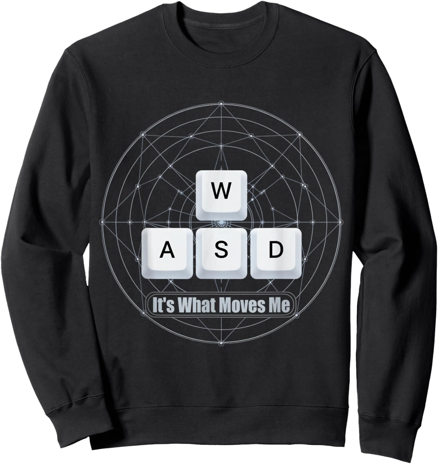 WASD It's What Moves Me - Funny PC Gamer Computer Nerd Sweatshirt - Sweatshirt | Black