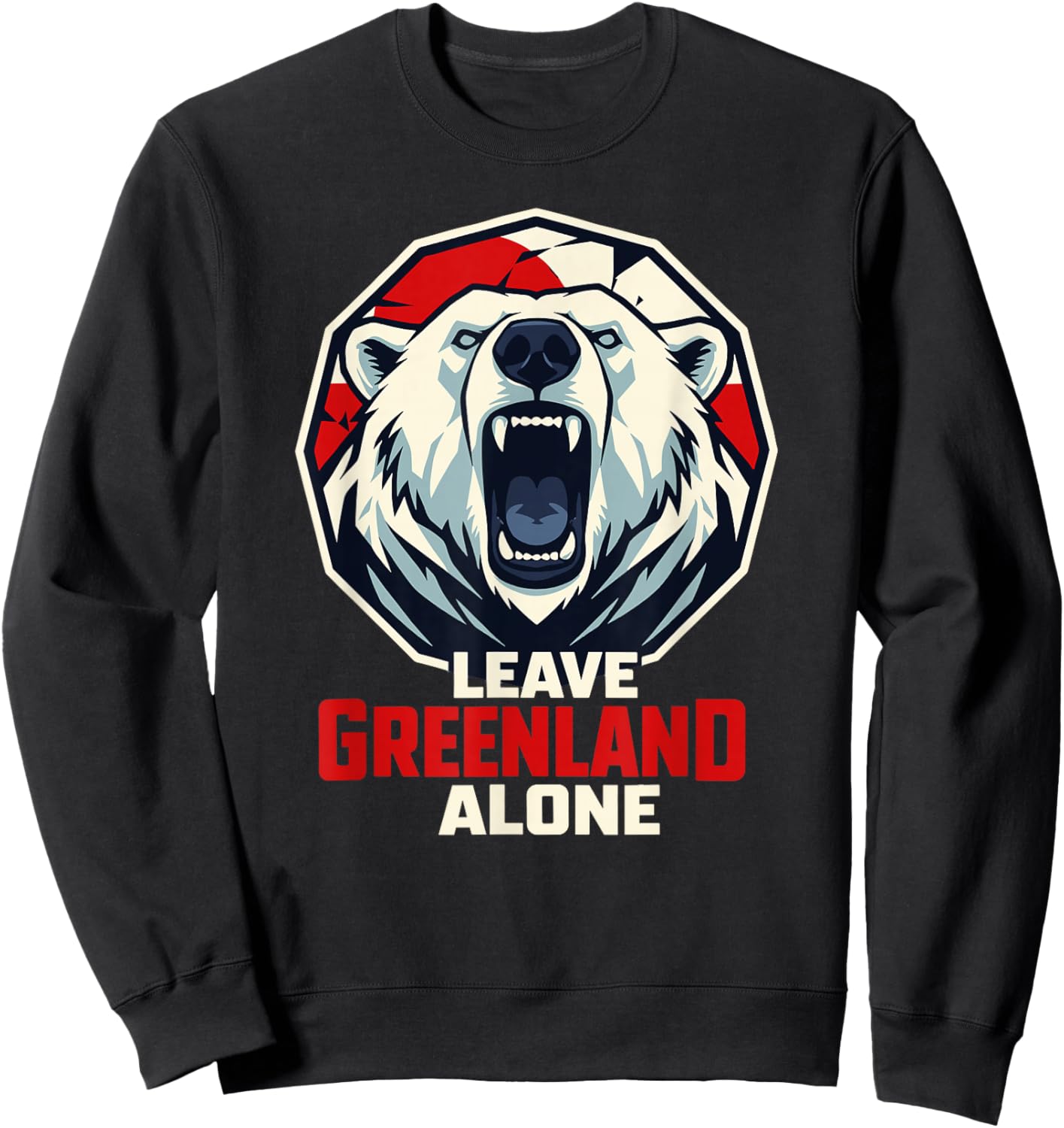 Leave Greenland Alone Polar Bear Flag Greenlanders Support Sweatshirt - Sweatshirt | Black
