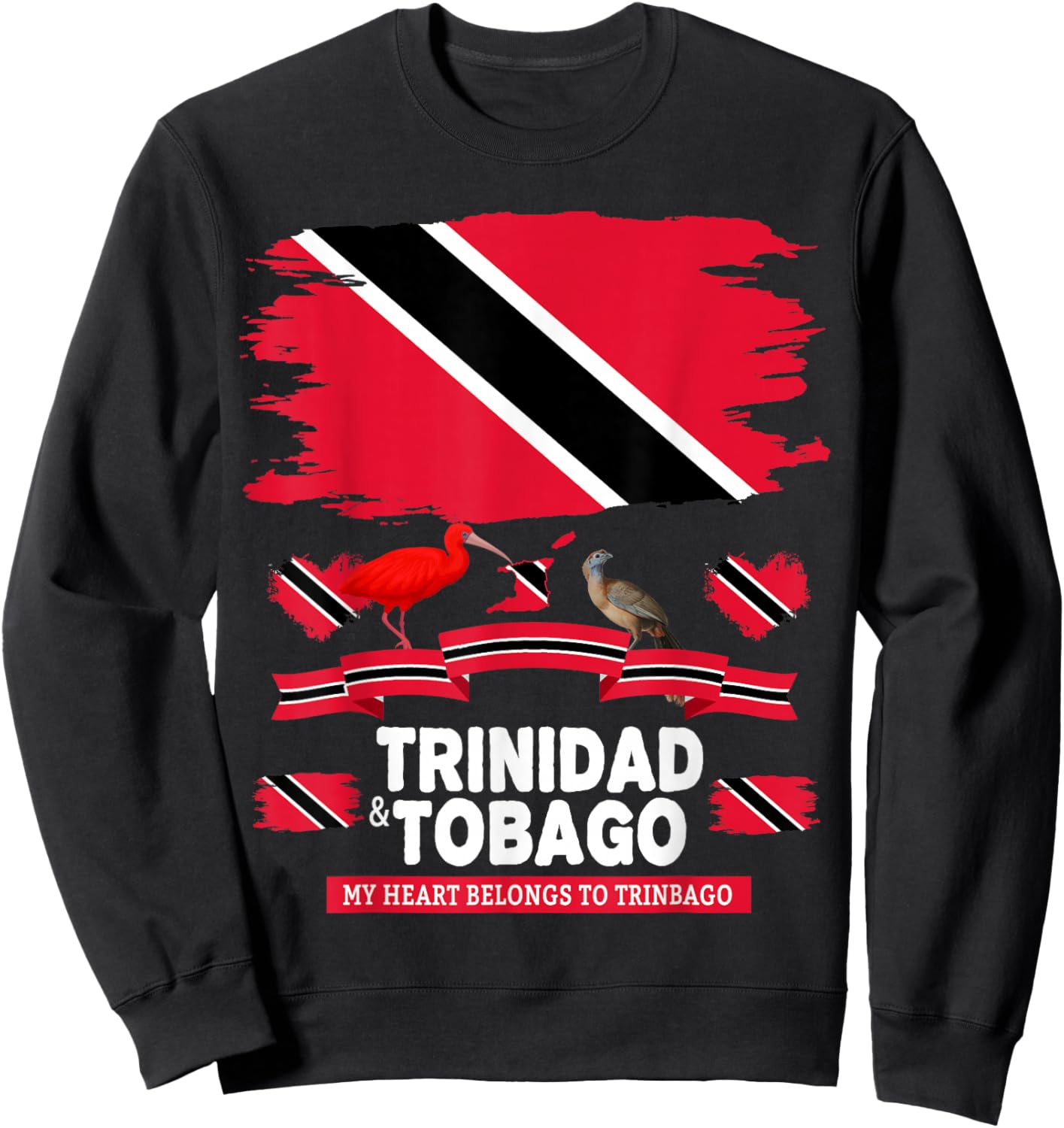Trinidad Flag Outfit Idea for Kids Trinidad & Tobago Culture Sweatshirt - Sweatshirt | Black
