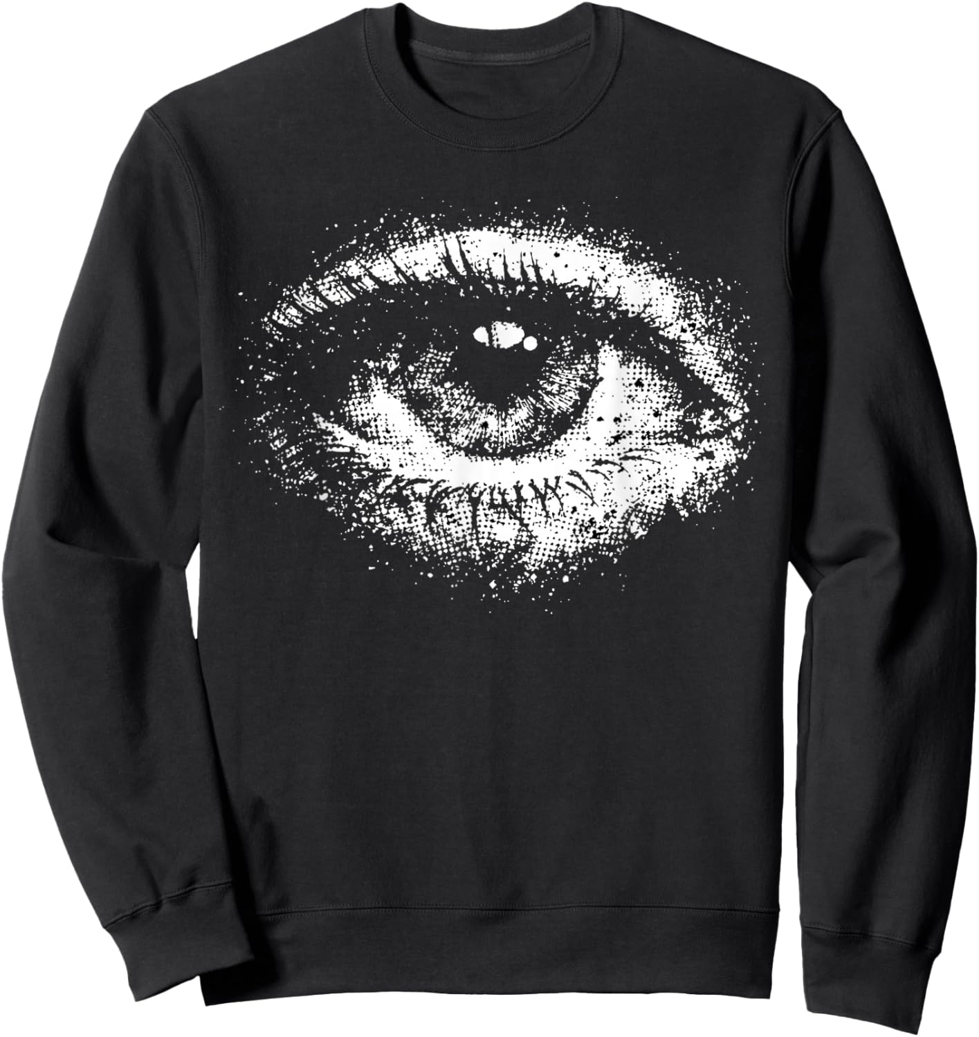 Cyber Goth y2k Occult Eye Aesthetic Dark Art Vintage 2000s Sweatshirt - Sweatshirt | Black